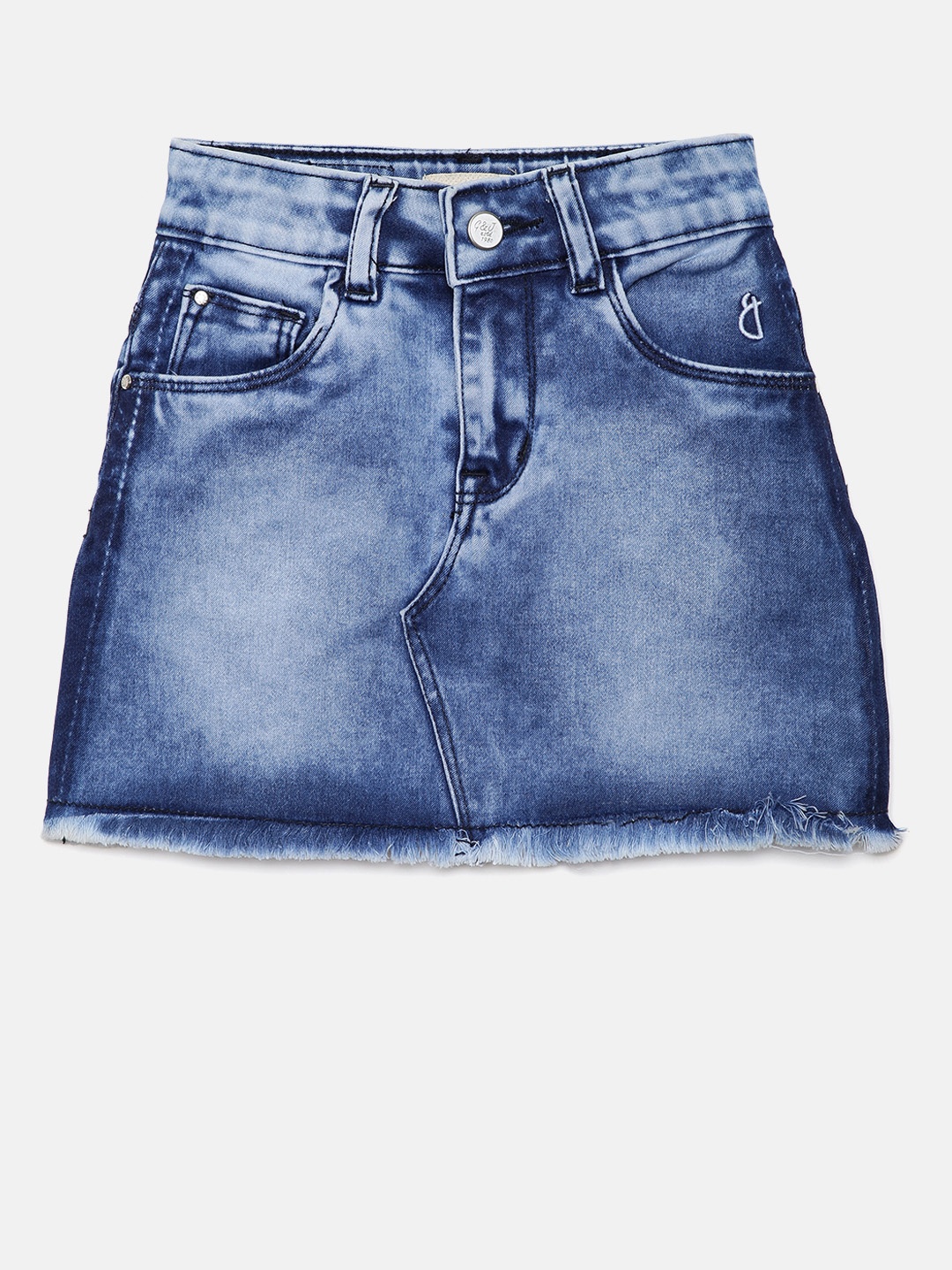 

Gini and Jony Girls Blue Washed Denim A-Line Skirt