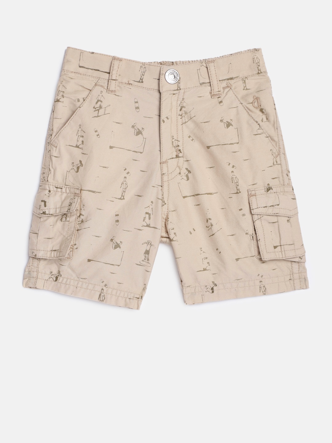 

Gini and Jony Boys Beige Printed Regular Fit Regular Shorts