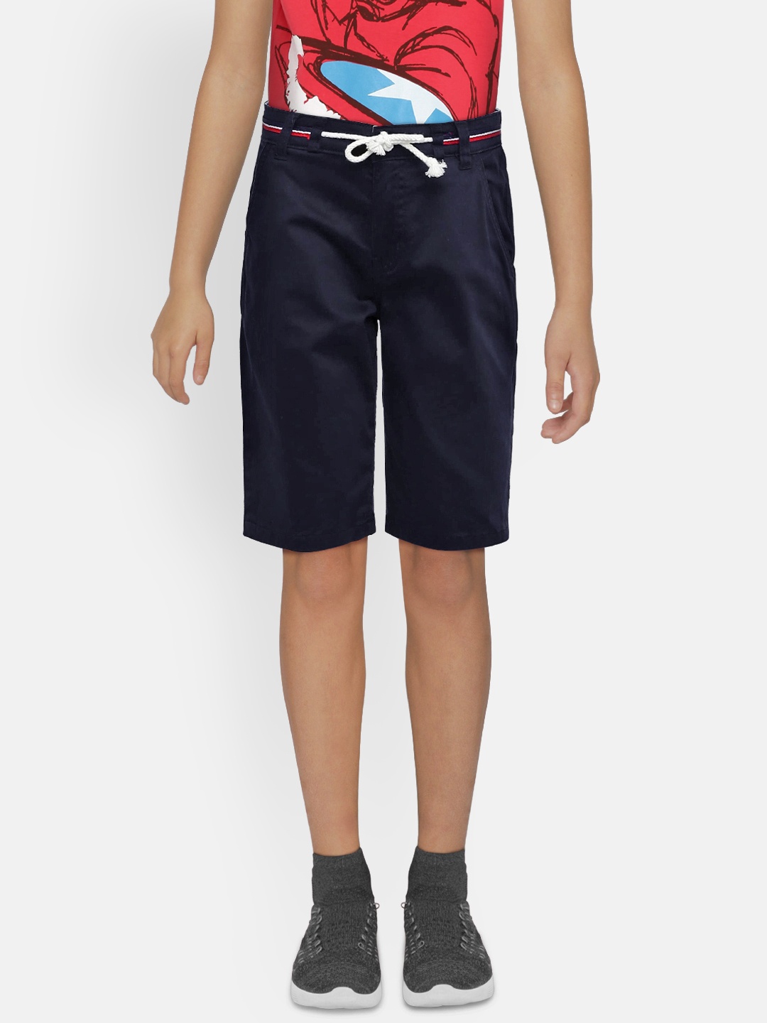 

Palm Tree Boys Blue Solid Regular Fit Regular Shorts, Navy blue