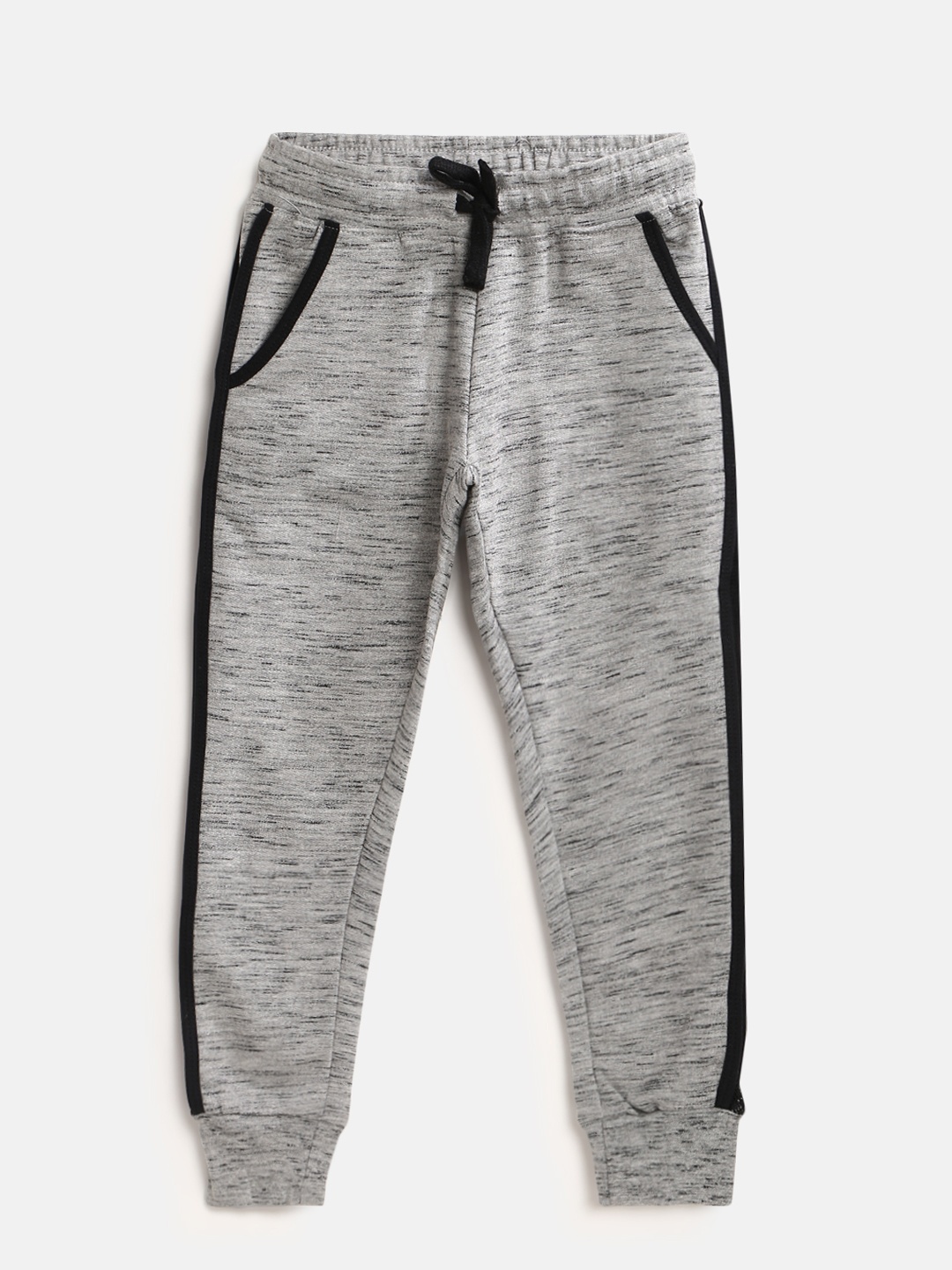 

Gini and Jony Girls Grey Melange Solid Joggers