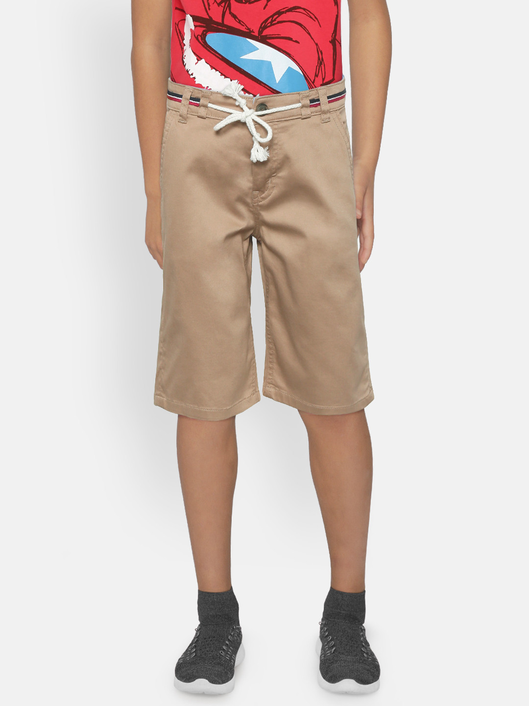 

Palm Tree Boys Beige Solid Regular Fit Shorts