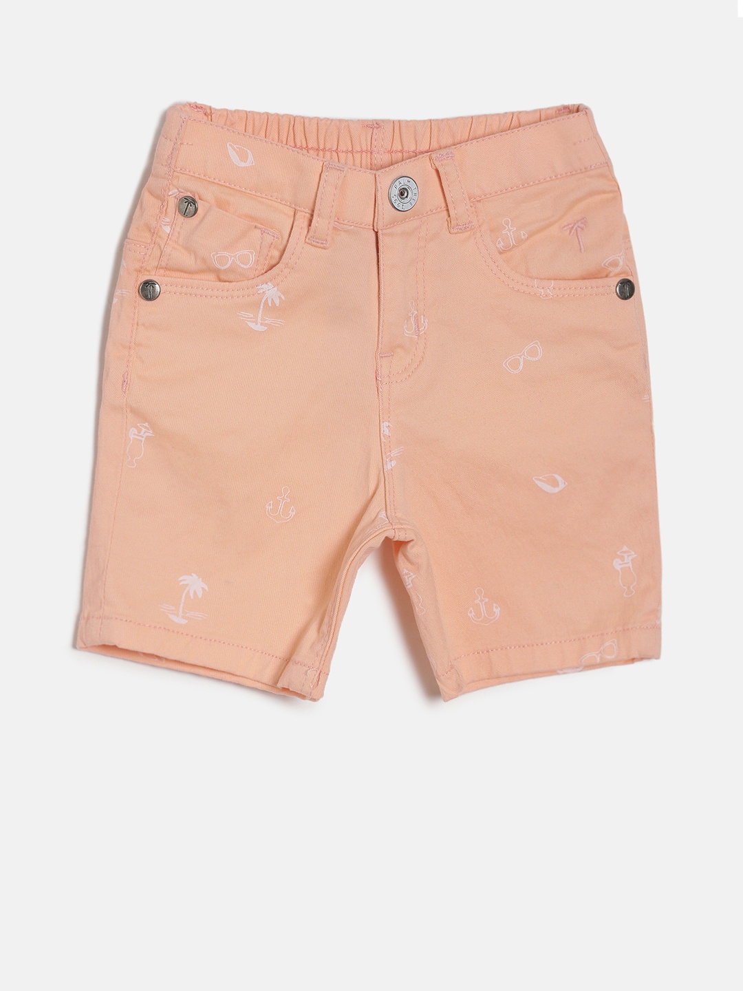 

Palm Tree Girls Peach-Coloured Printed Shorts