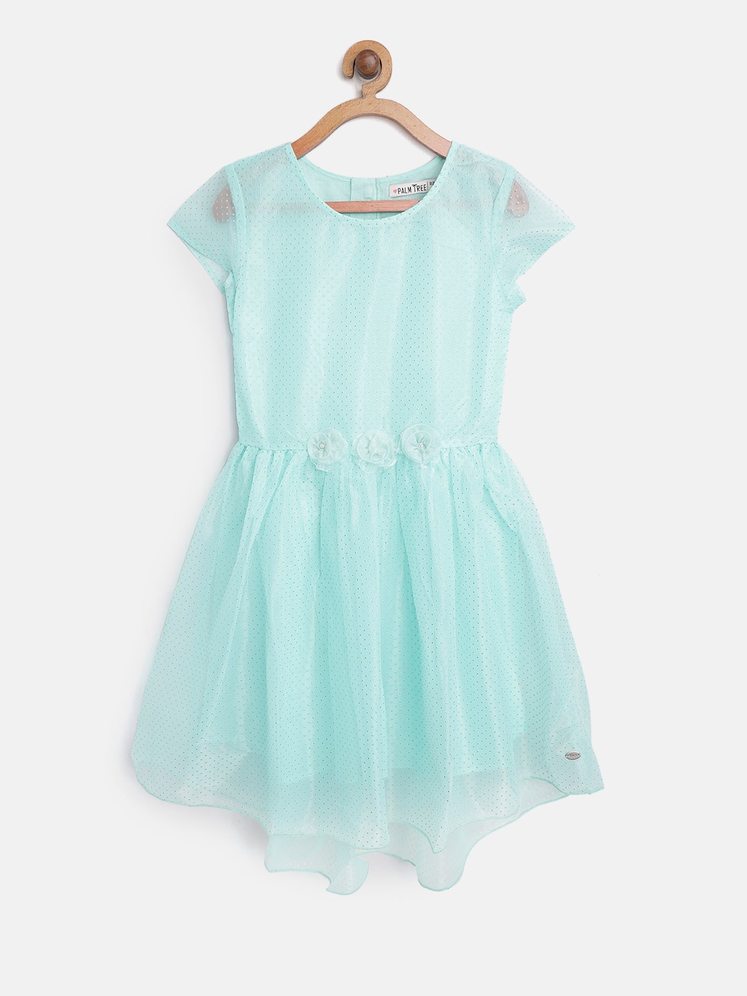 

Palm Tree Girls Blue Printed Fit and Flare Dress