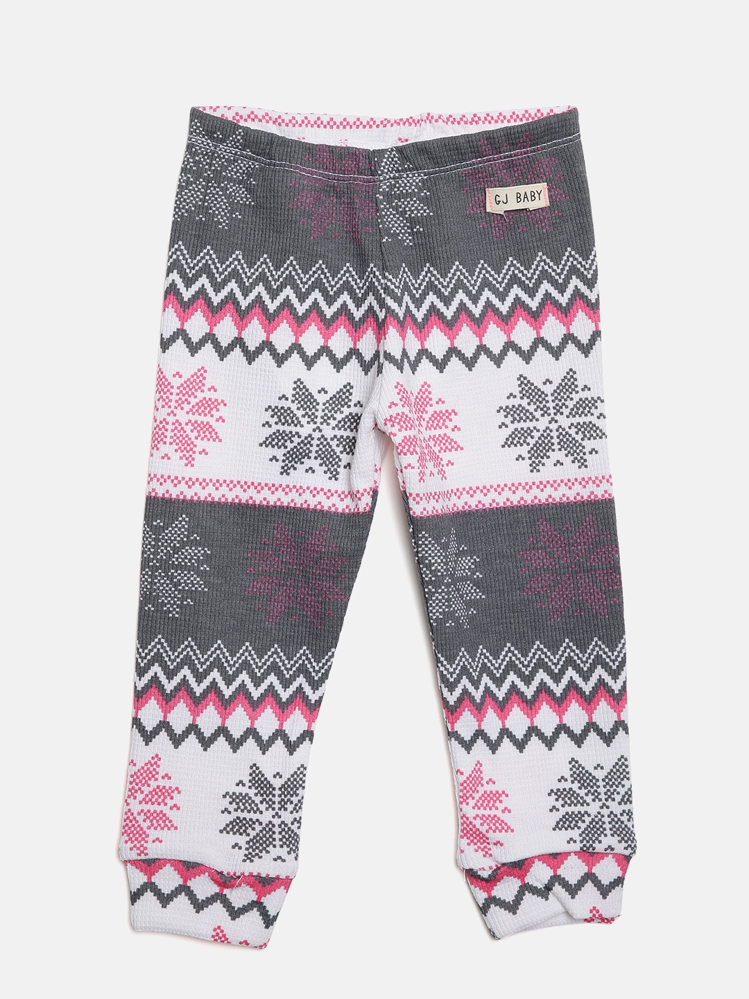 

Gini and Jony Girls Grey & White Printed Leggings
