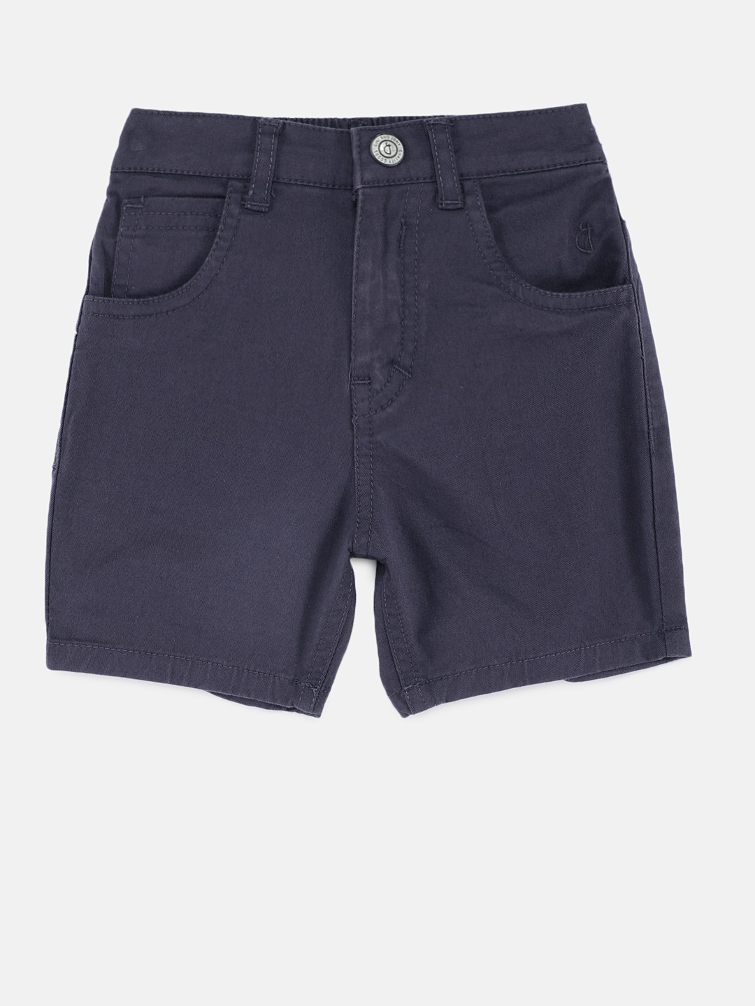 

Gini and Jony Boys Navy Blue Solid Regular Fit Chino Shorts