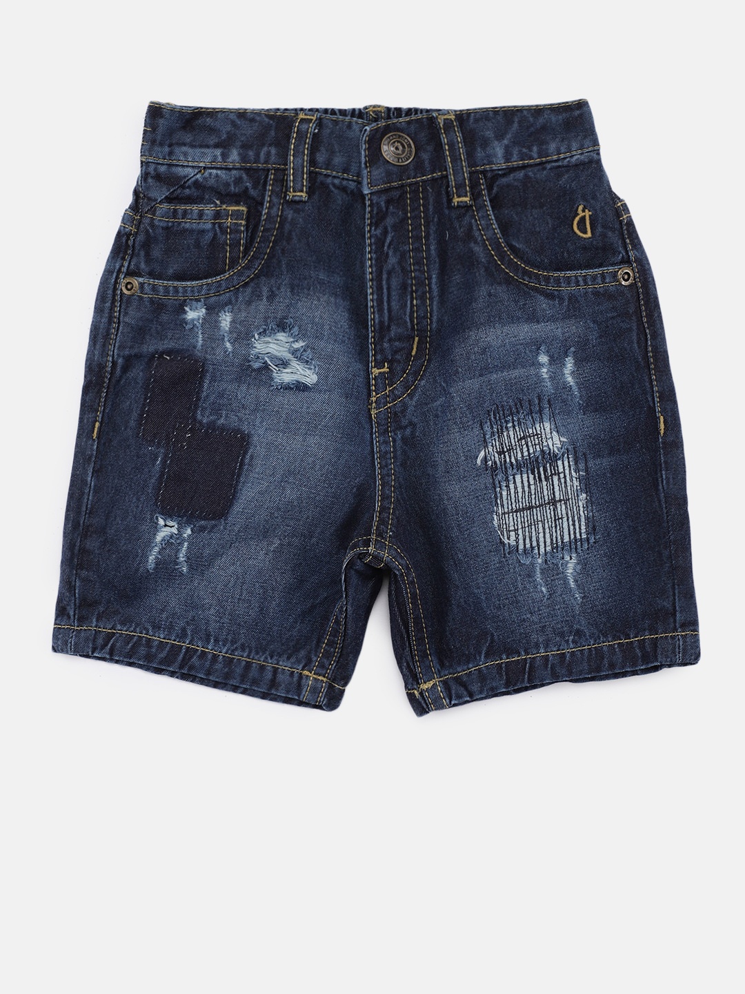 

Gini and Jony Boys Blue Solid Regular Fit Denim Shorts