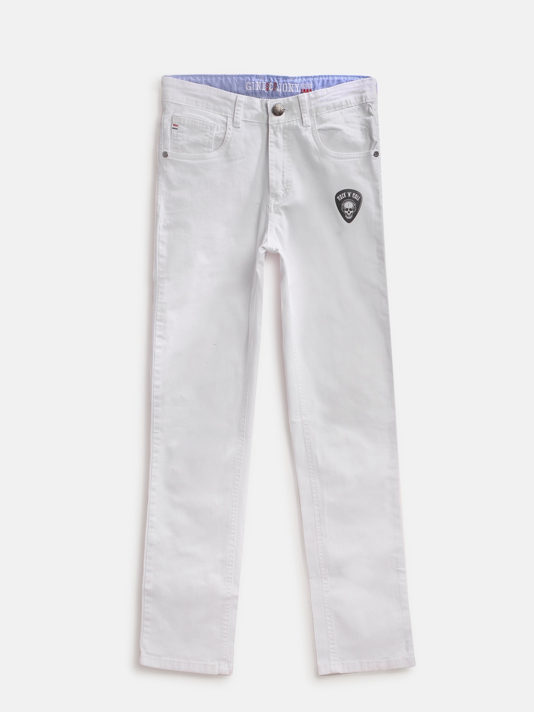 

Gini and Jony Boys White Solid Regular Trousers