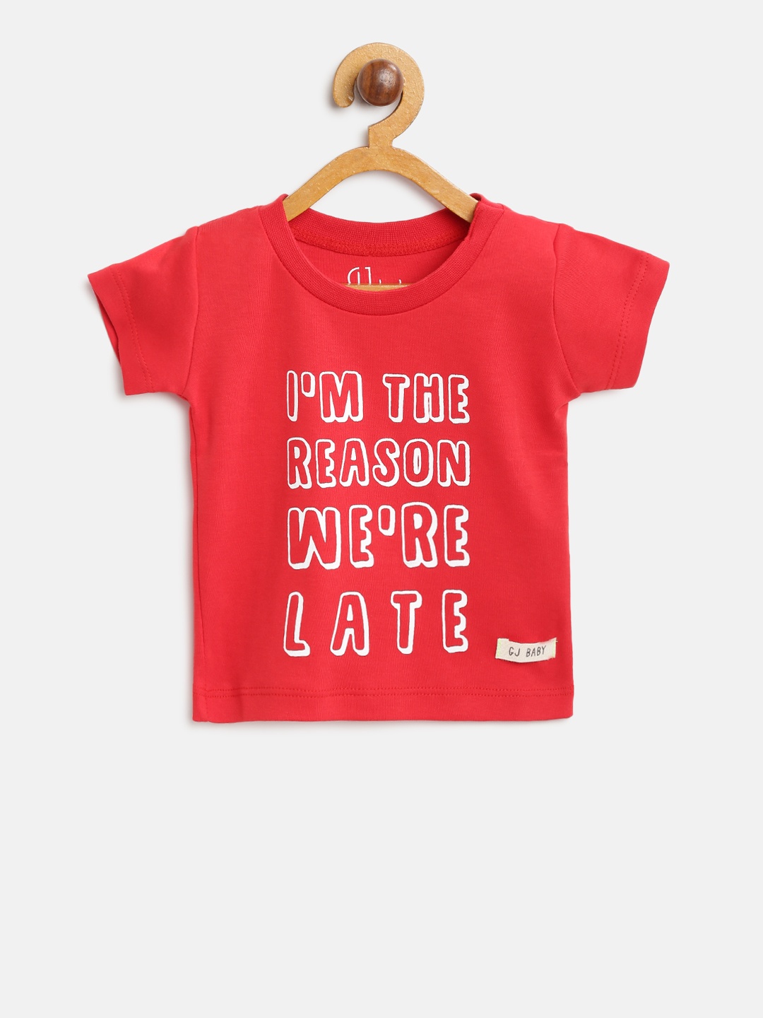 

Gini and Jony Boys Red Printed Round Neck T-shirt