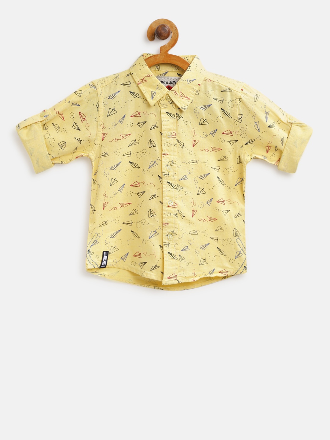 

Gini and Jony Boys Yellow Regular Fit Printed Casual Shirt