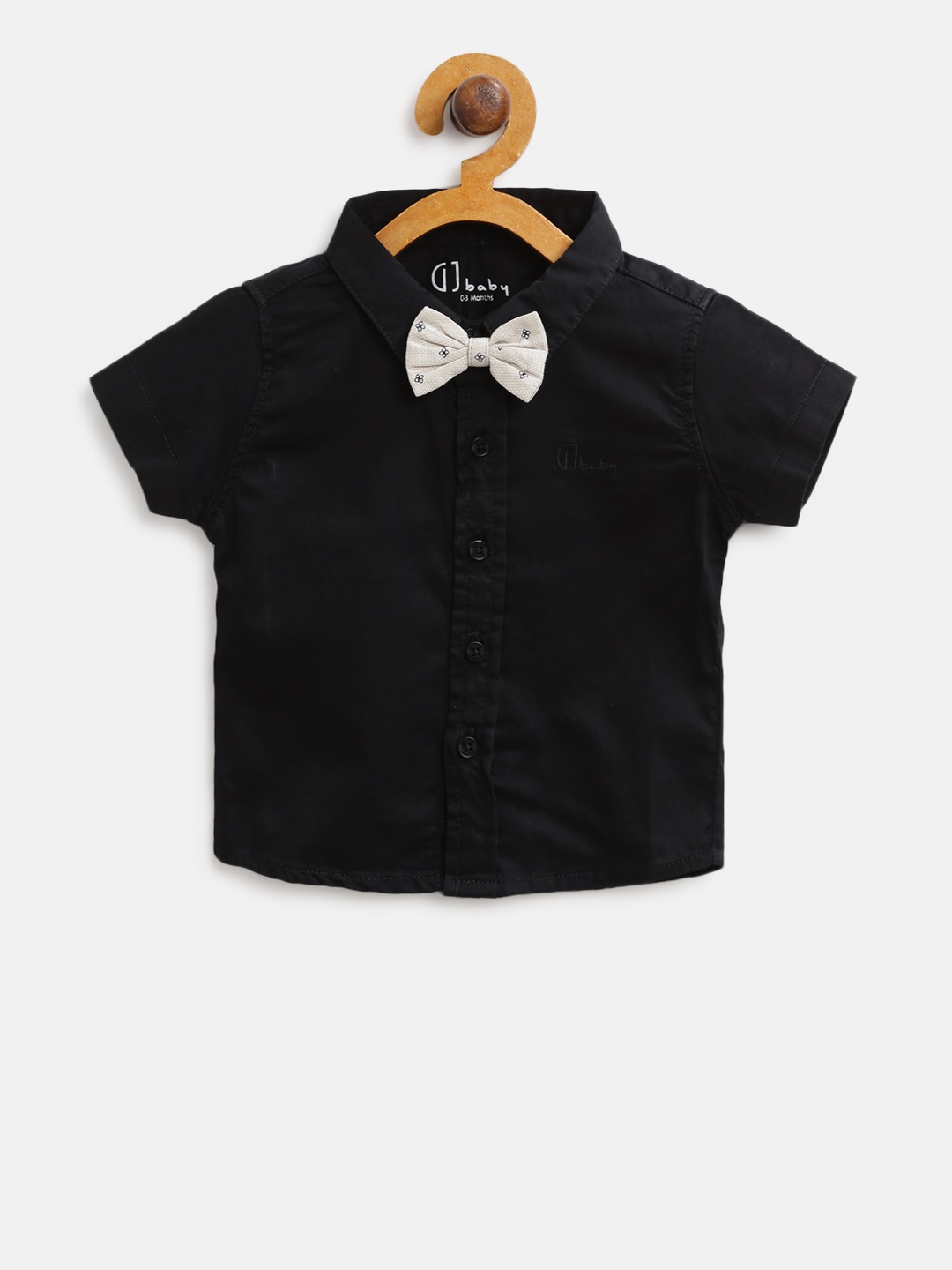 

Gini and Jony Boys Black Regular Fit Solid Casual Shirt