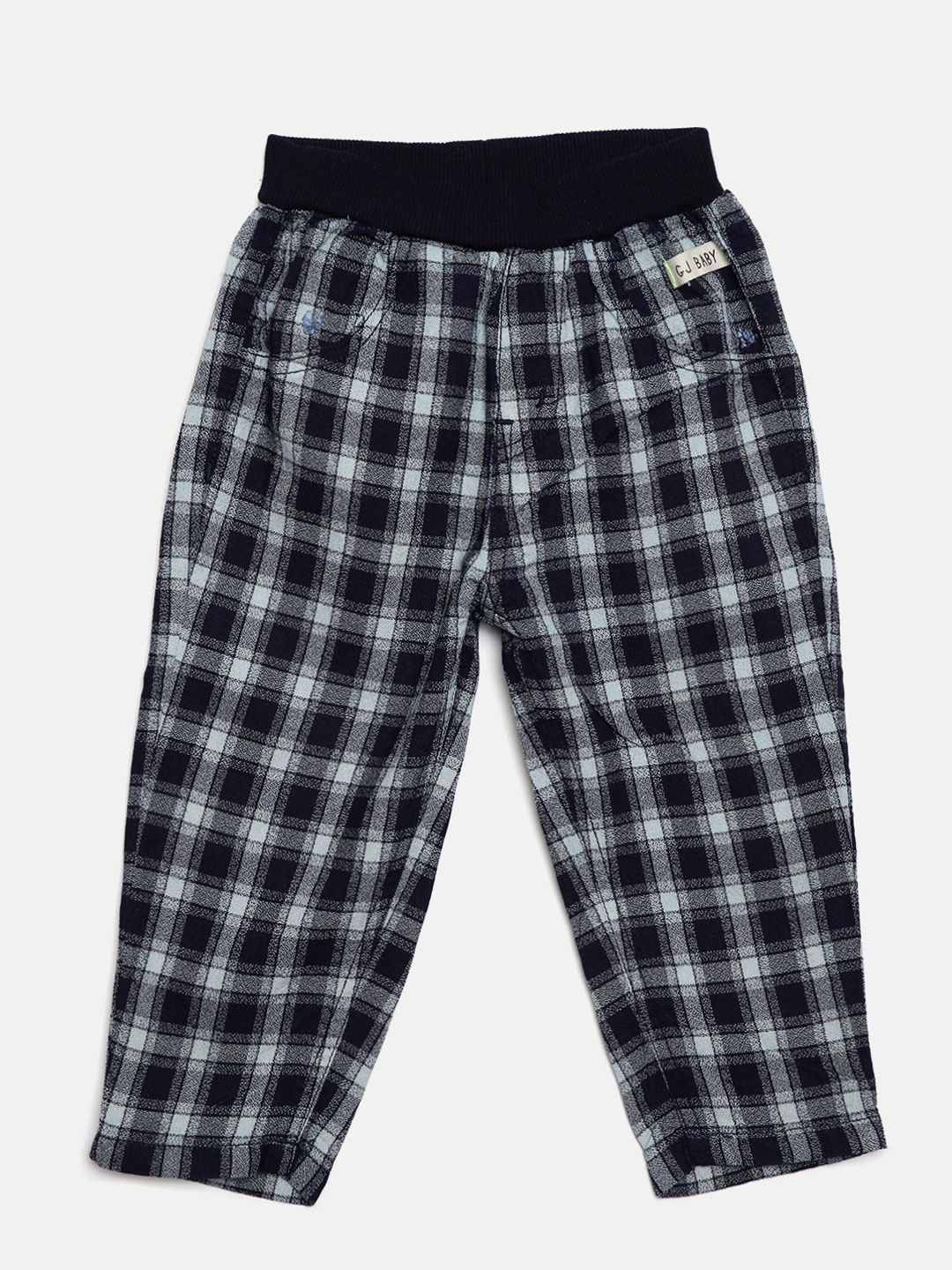 

Gini and Jony Boys Blue Regular Fit Checked Trousers
