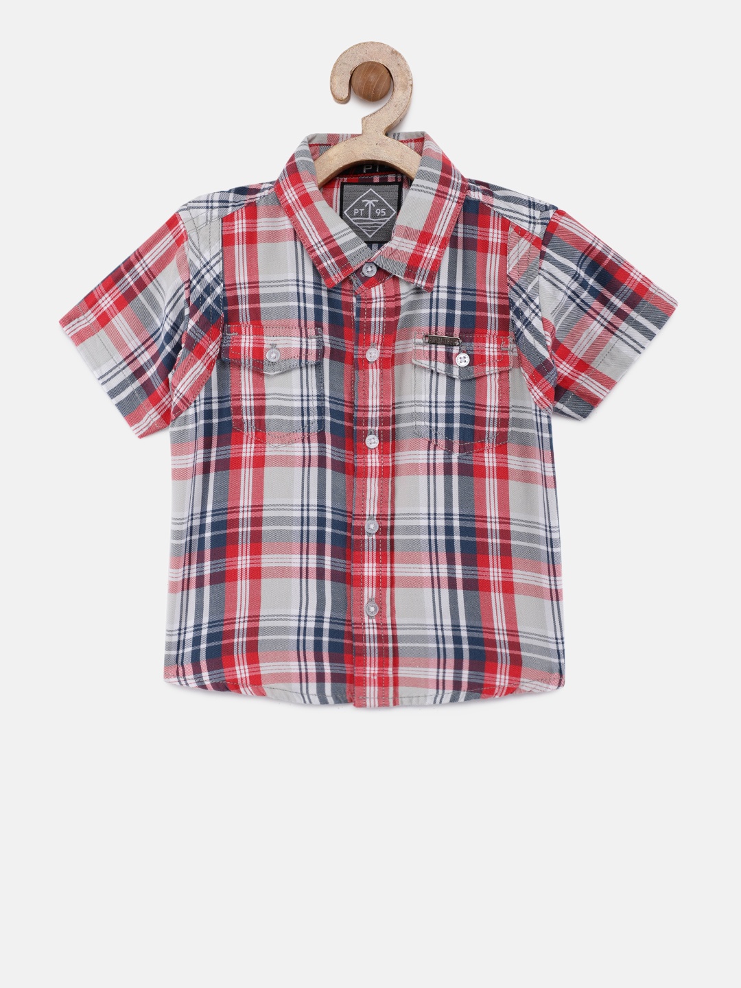 

Palm Tree Boys Red & Navy Blue Checked Casual Shirt