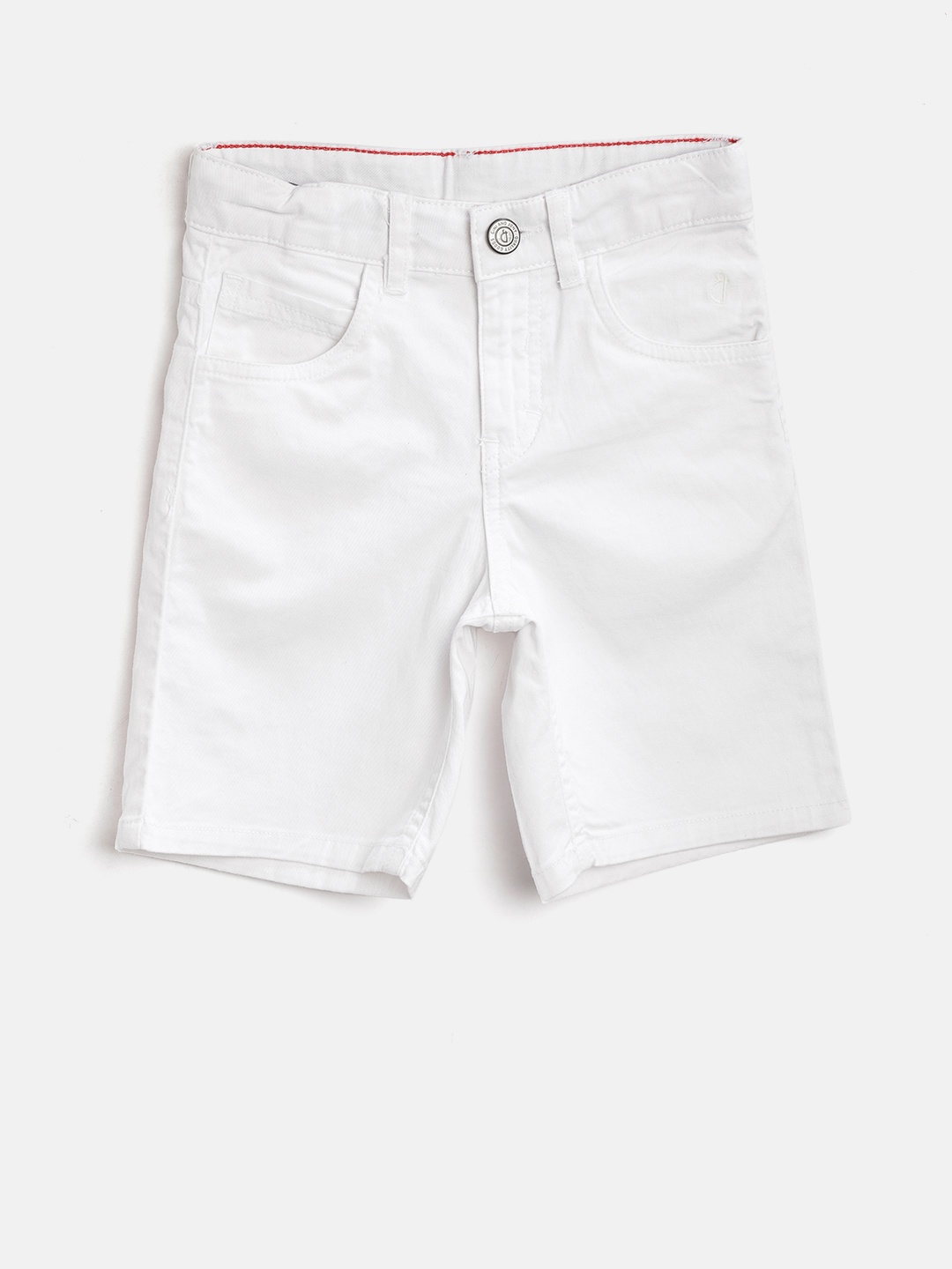 

Gini and Jony Boys White Solid Regular Fit Denim Shorts