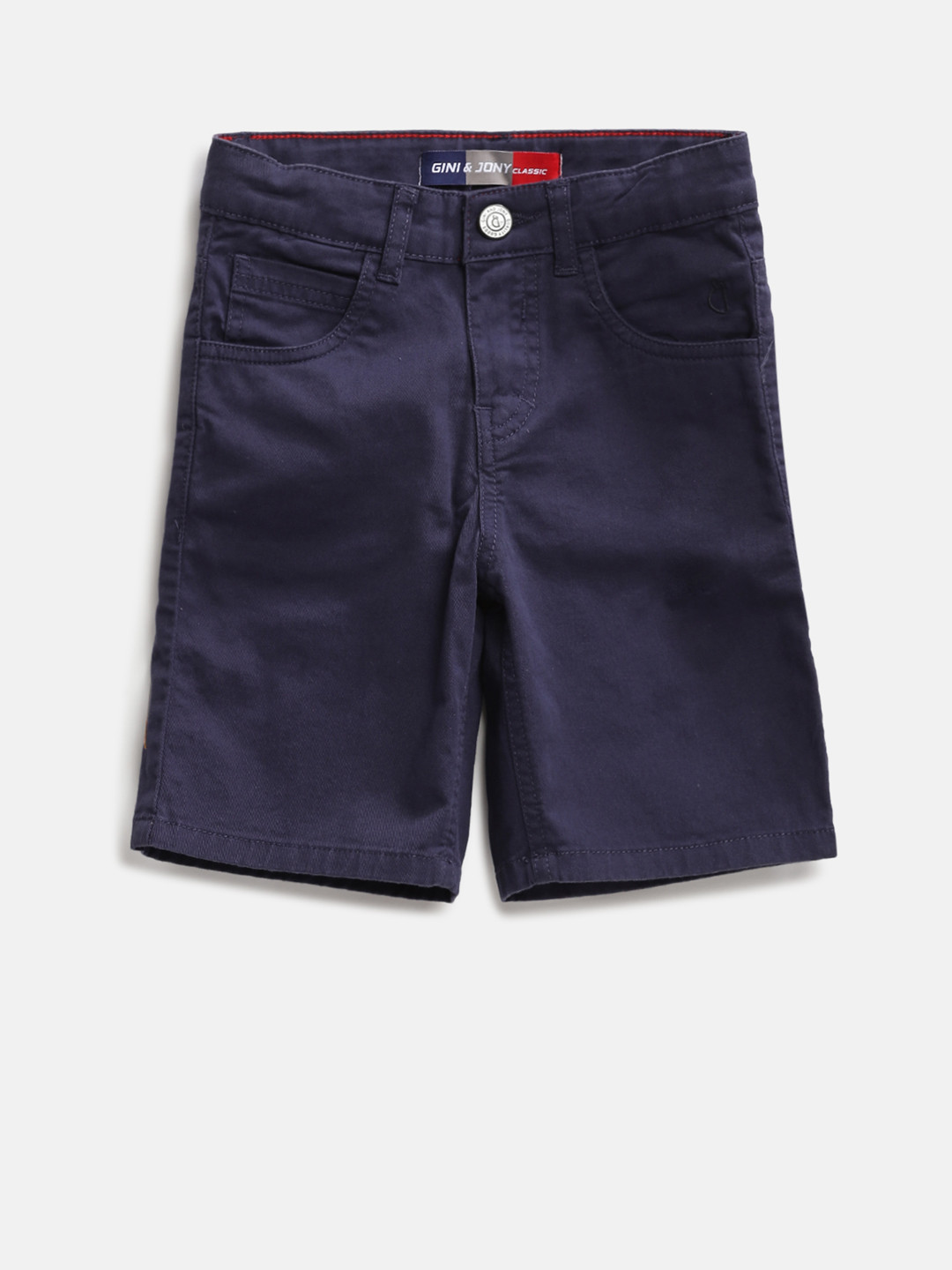 

Gini and Jony Boys Navy Solid Regular Fit Chino Shorts, Navy blue