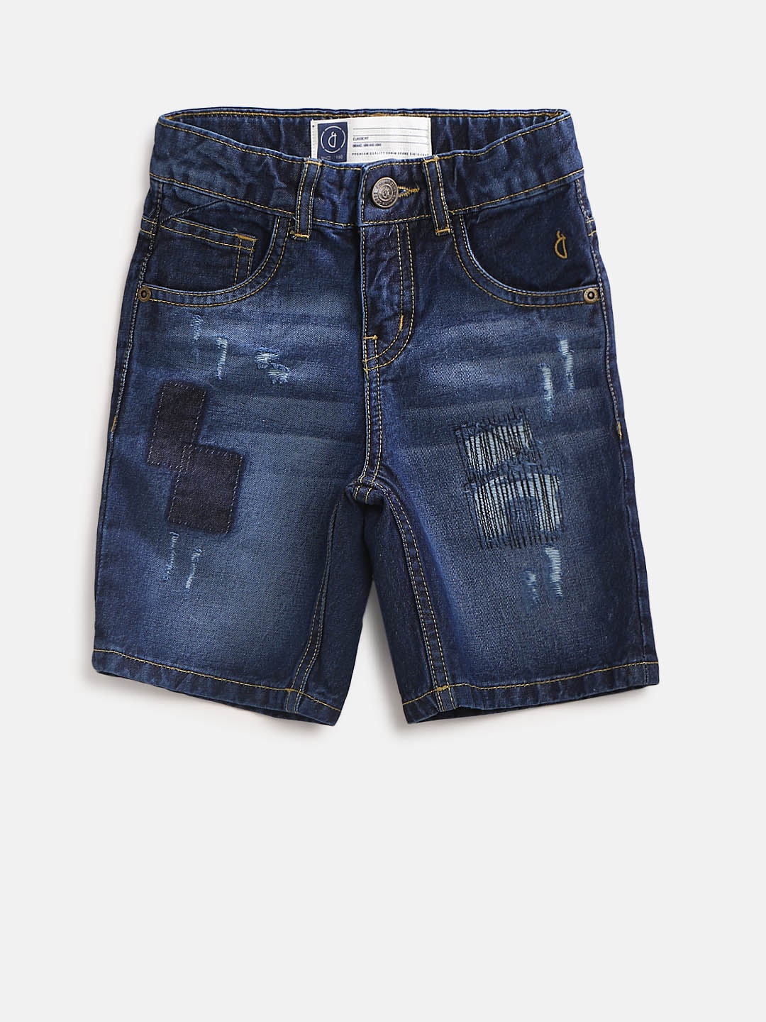 

Gini and Jony Boys Navy Washed Distressed Denim Shorts, Navy blue