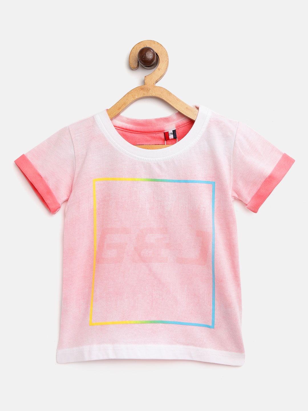 

Gini and Jony Boys Coral Pink Printed Round Neck T-shirt