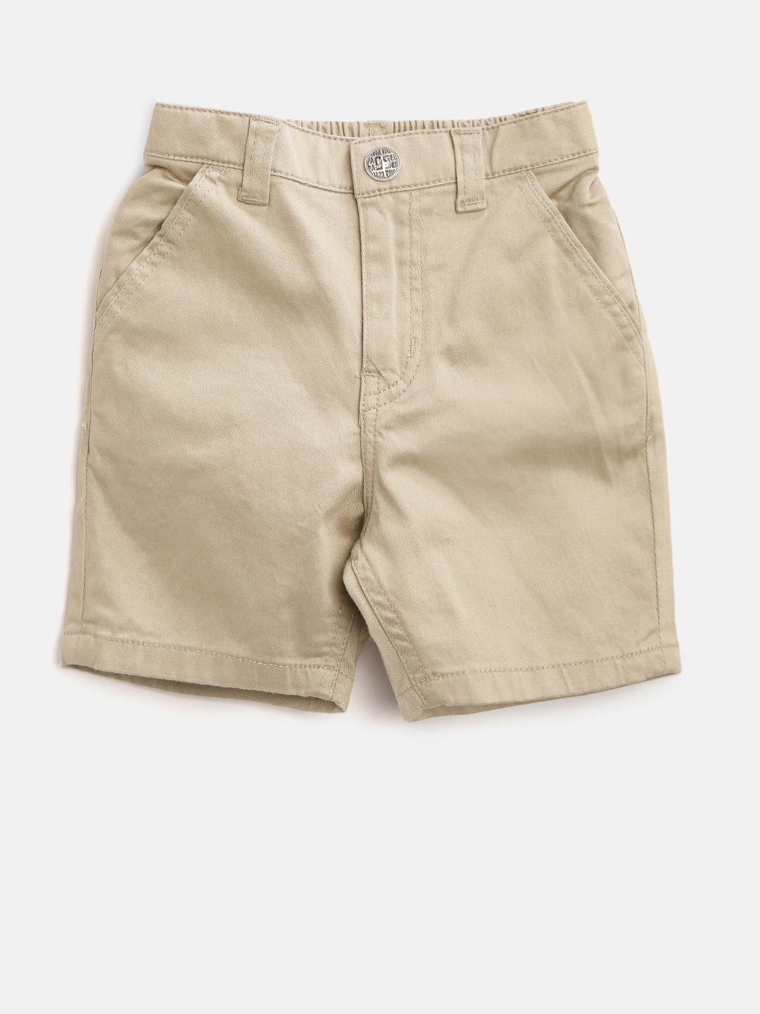 

Palm Tree Boys Beige Solid Regular Shorts