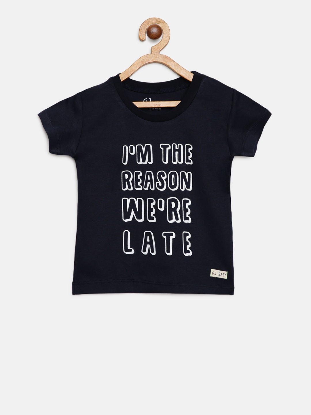 

Gini and Jony Boys Navy Blue Printed Round Neck T-shirt