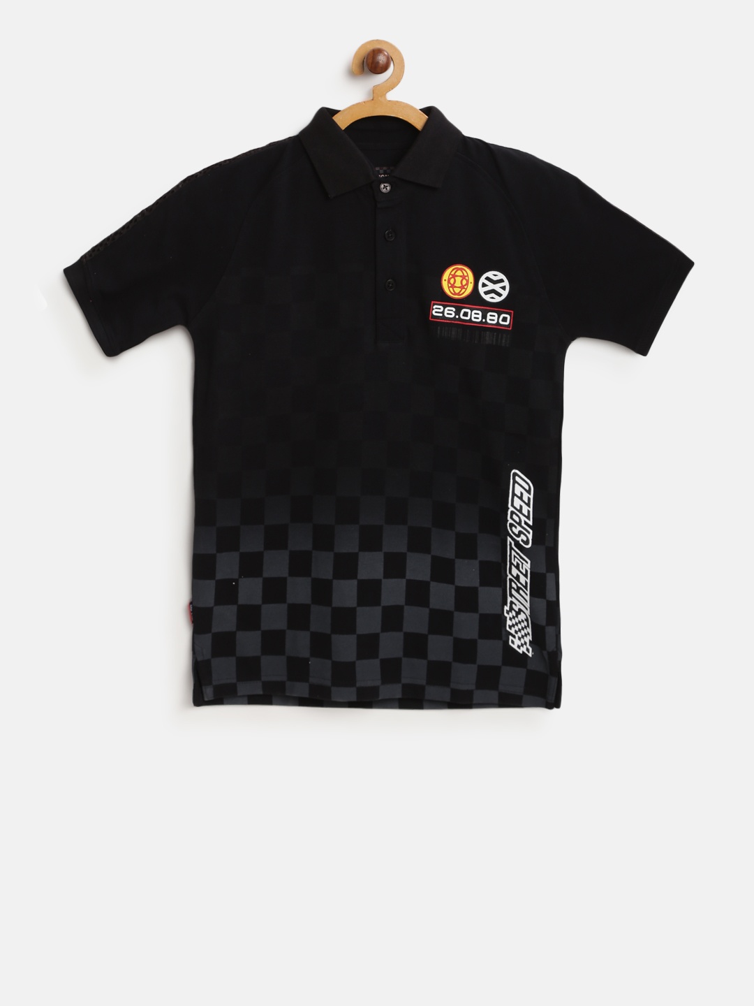 

Gini and Jony Boys Black & Grey Checked Polo Collar T-shirt