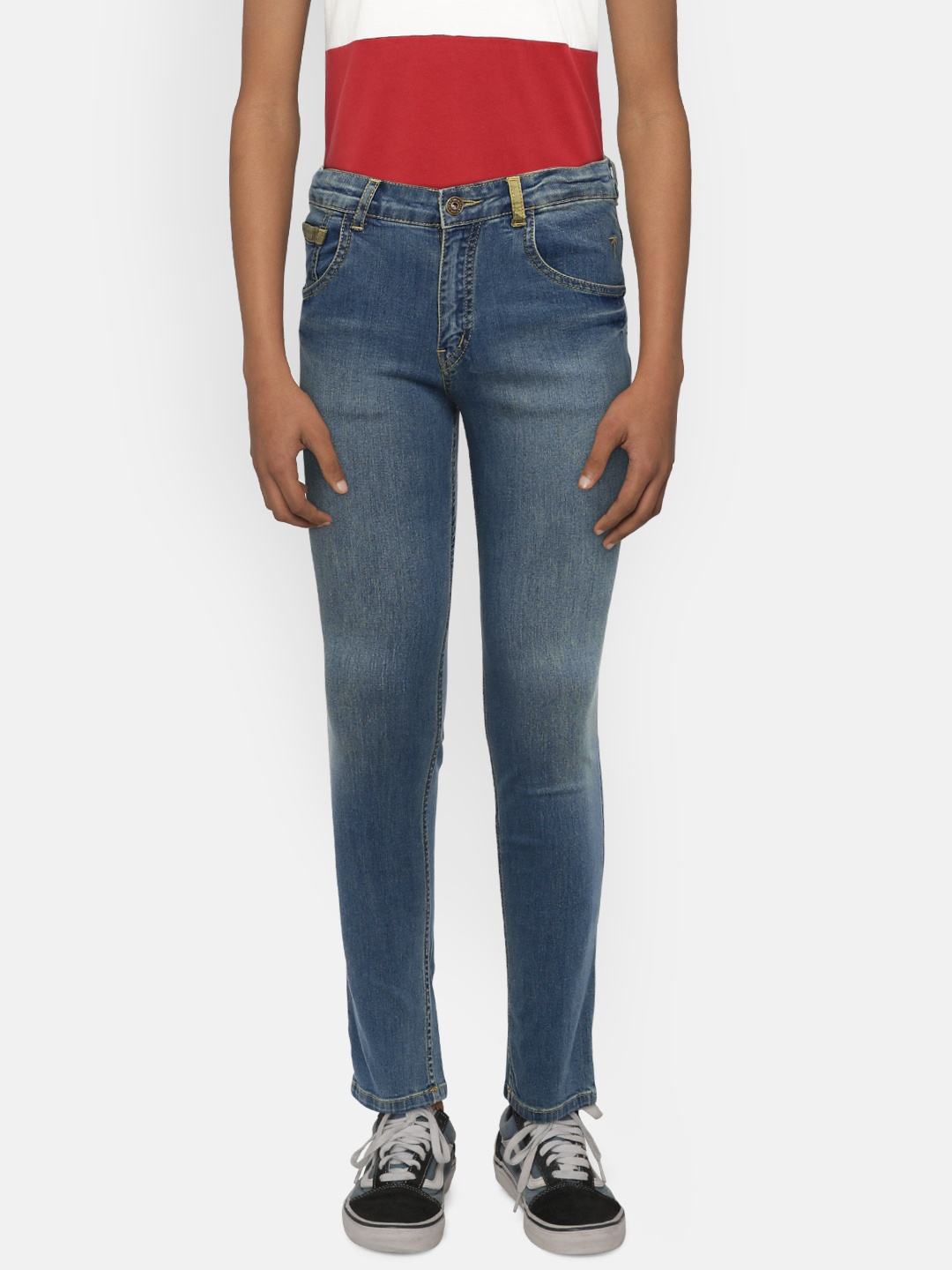 

Palm Tree Boys Blue Regular Fit Mid-Rise Clean Look Stretchable Jeans