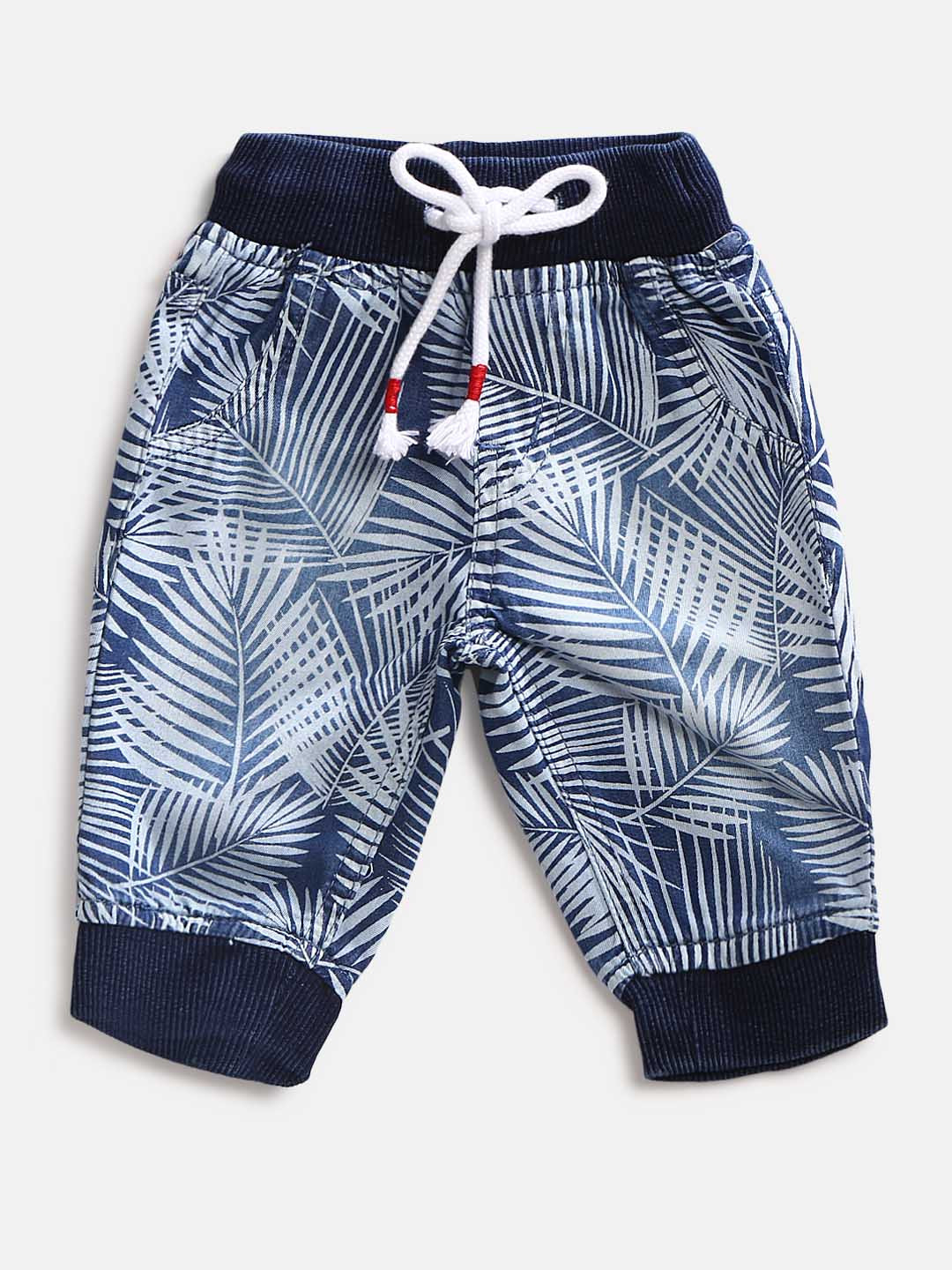 

Gini and Jony Boys Blue Regular Fit Printed Joggers