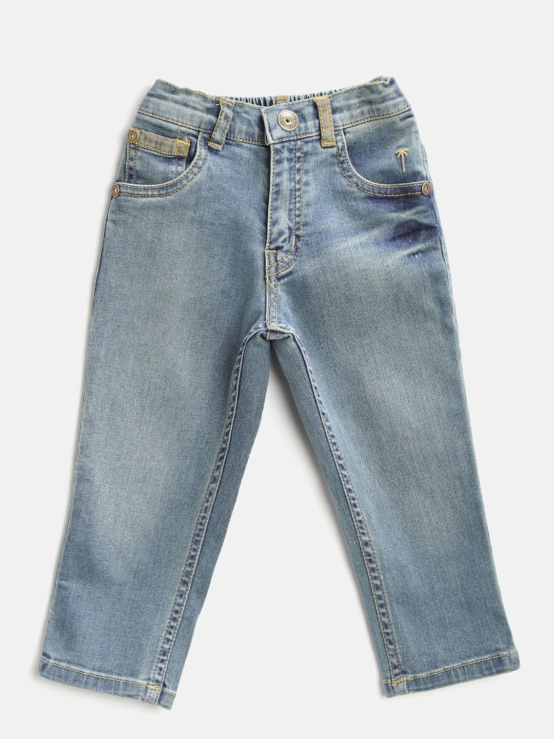 

Palm Tree Boys Blue Regular Fit Mid-Rise Clean Look Stretchable Jeans