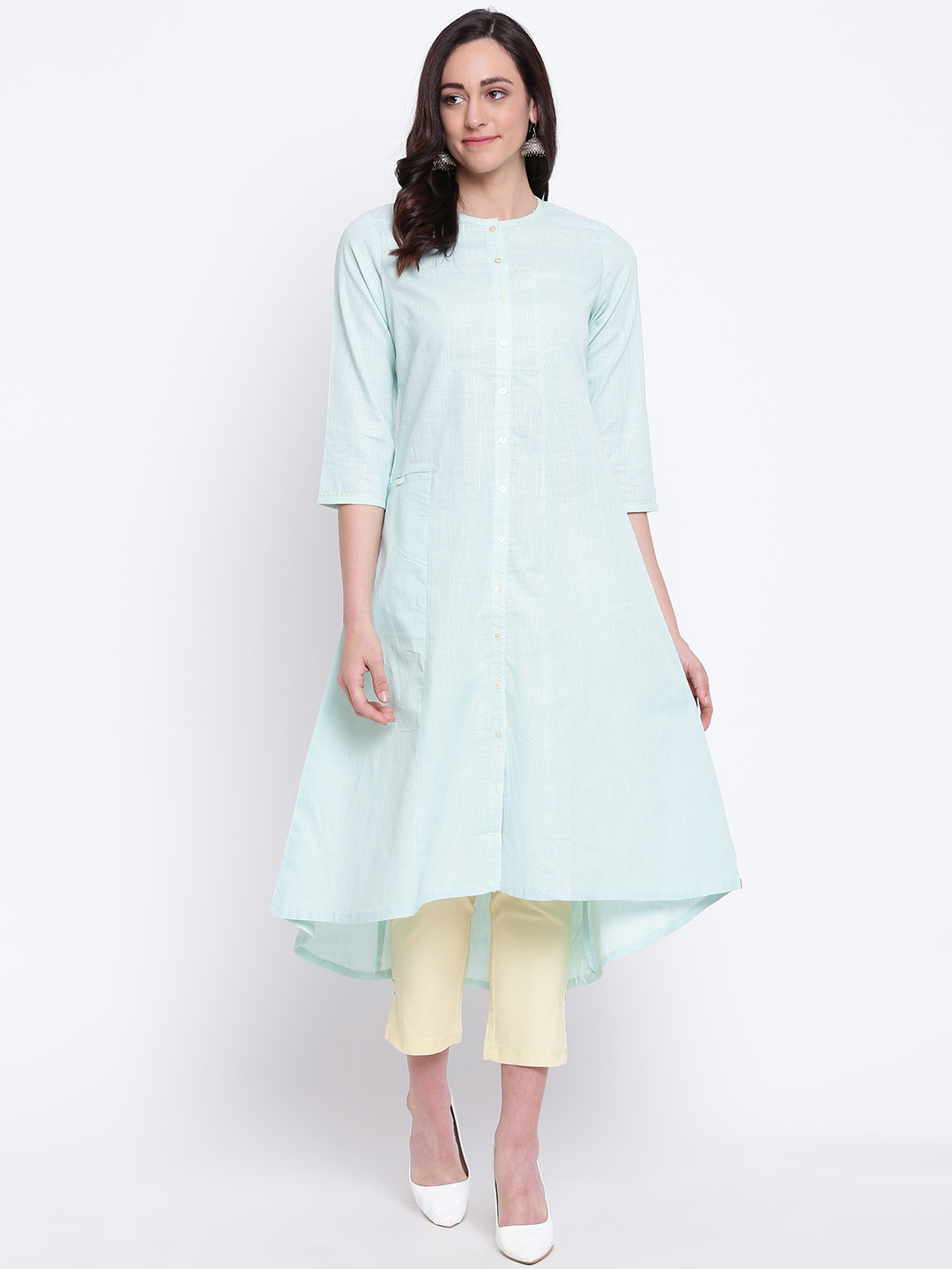 

Biba Women Blue Solid A-Line Kurta
