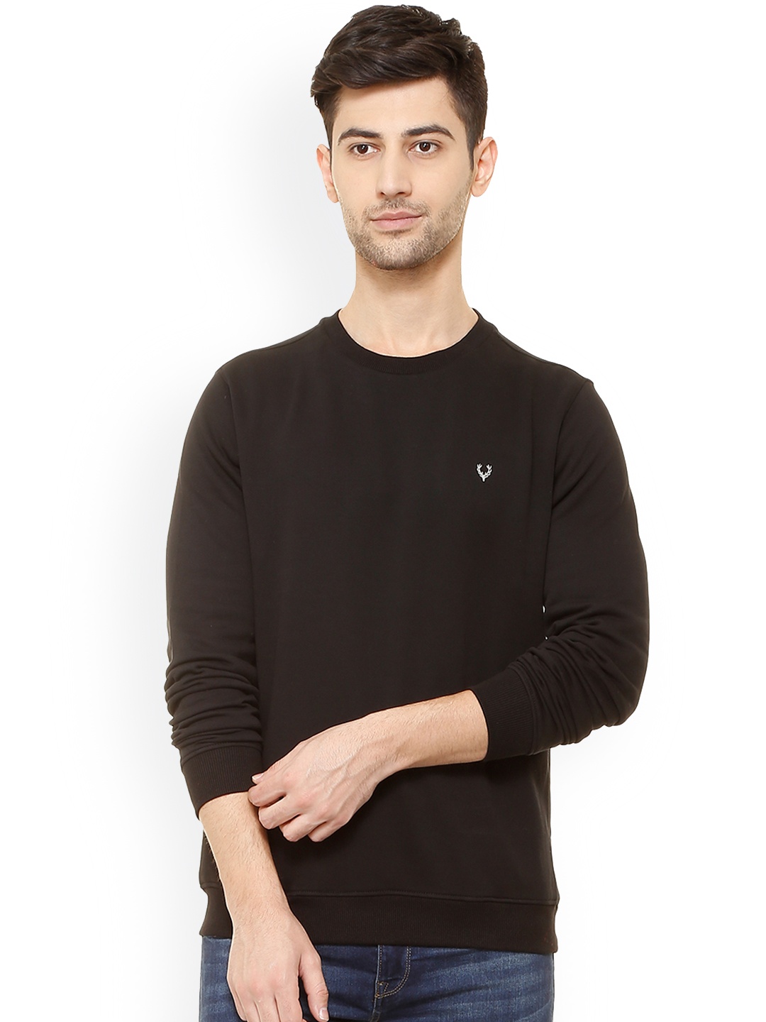 

Allen Solly Men Black Solid Sweatshirt