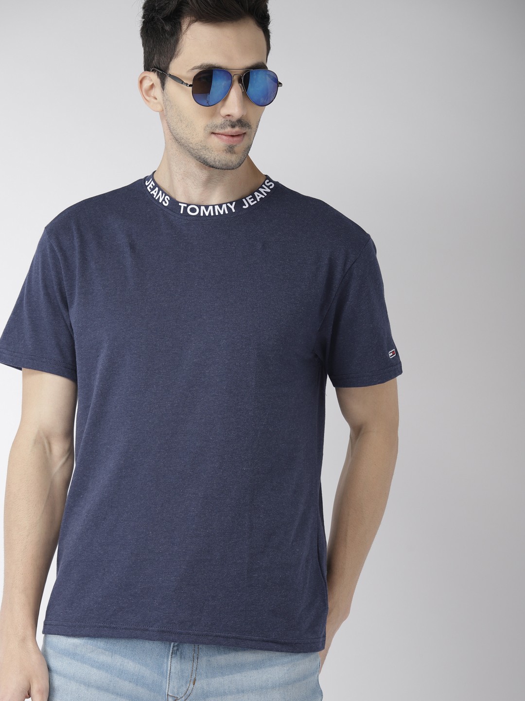 

Tommy Hilfiger Men Navy Blue Solid T-shirt