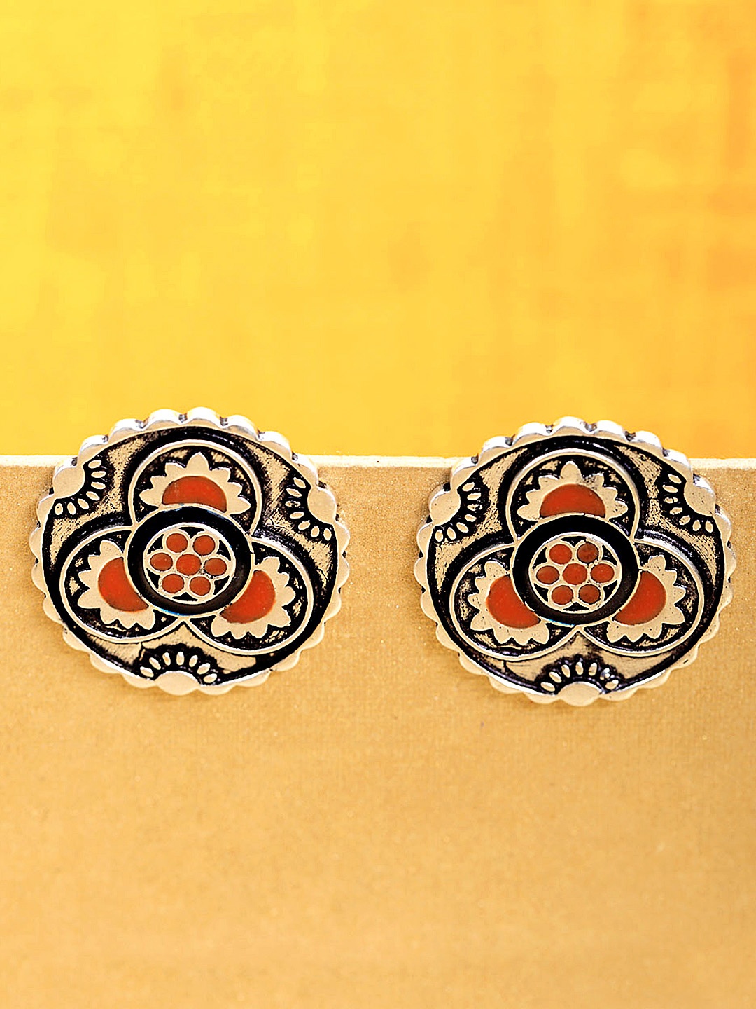 

Voylla Silver-Toned Circular Studs