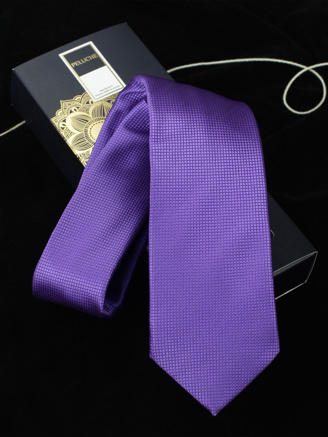 

PELUCHE Purple Printed Broad Tie