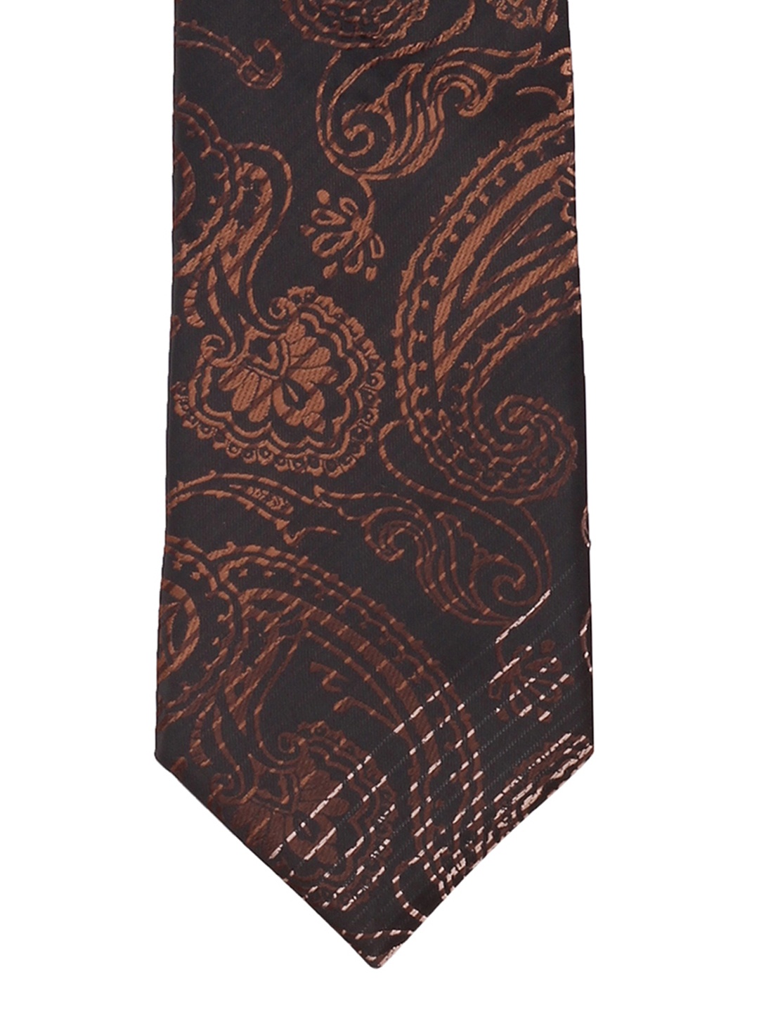 

PELUCHE Black & Brown Printed Broad Tie