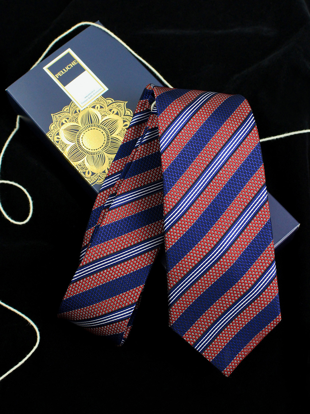 

PELUCHE Red & Blue Striped Broad Tie