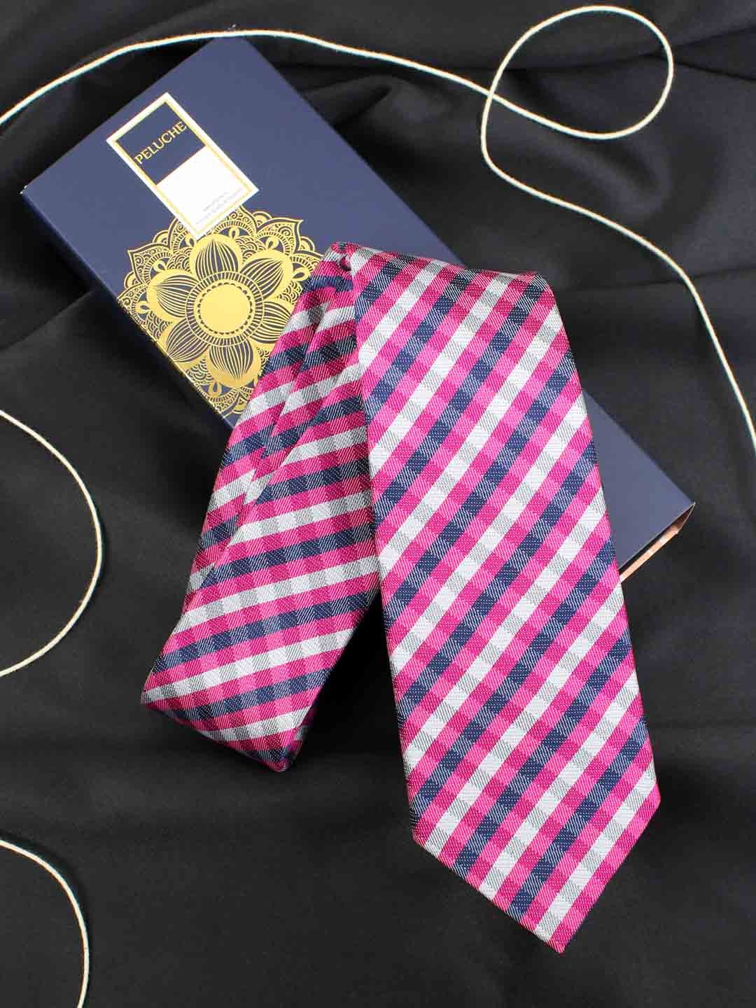 

PELUCHE Pink Checked Broad Tie