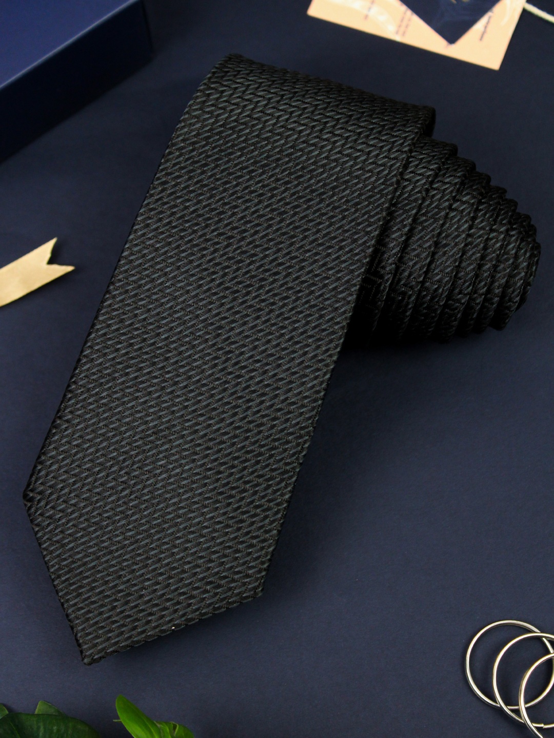 

PELUCHE Black Solid Broad Tie