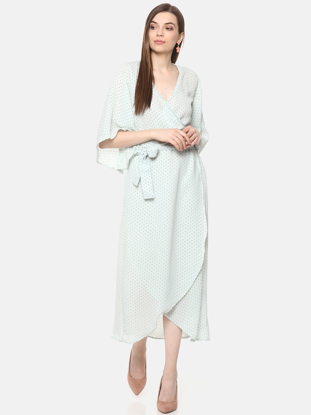 

Belle Fille Women Blue Printed Wrap Dress