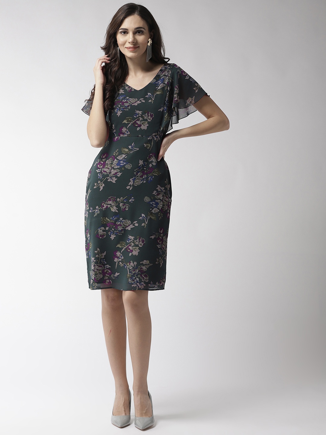

MISH Women Green Printed Sheath Dress