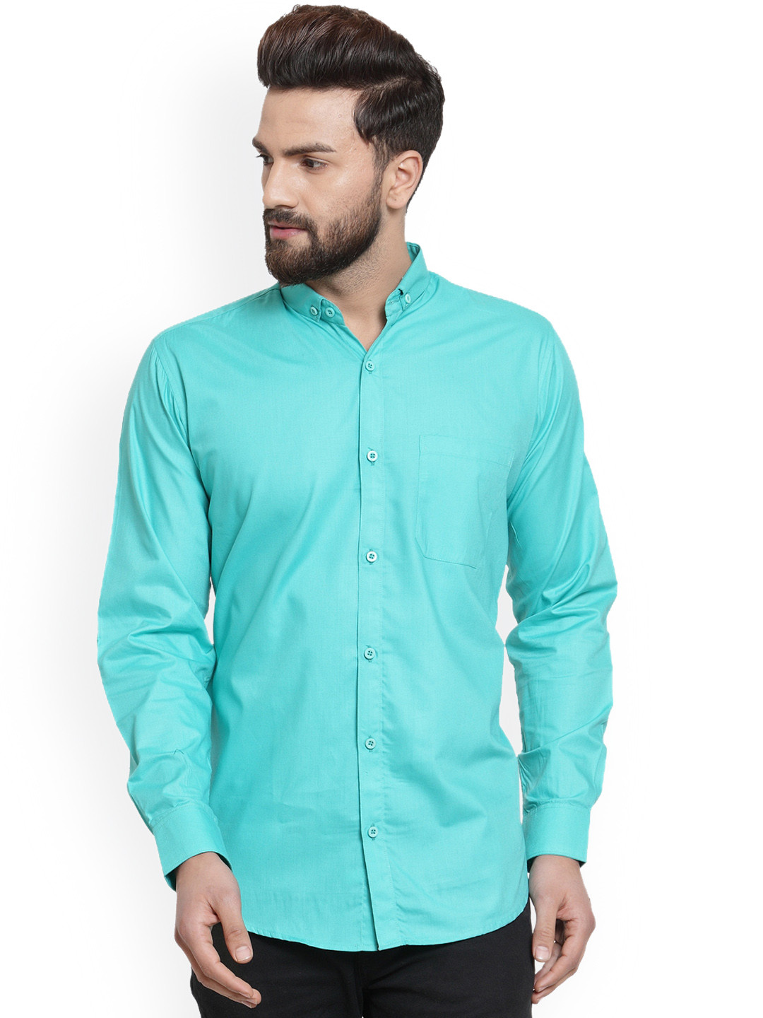 

JAINISH Men Green Classic Slim Fit Solid Casual Shirt