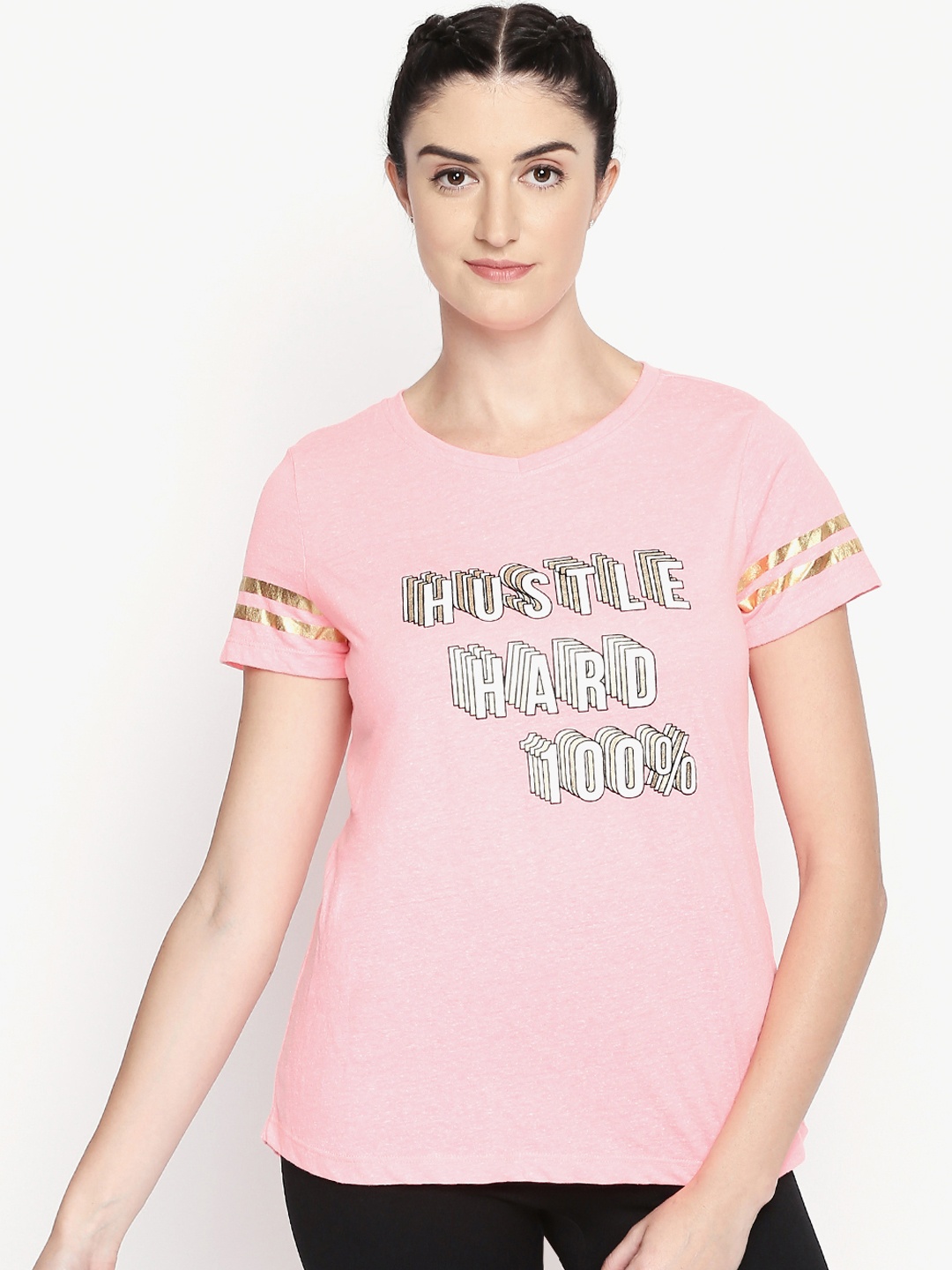 

Ajile by Pantaloons Women Pink Printed Pure Cotton Top