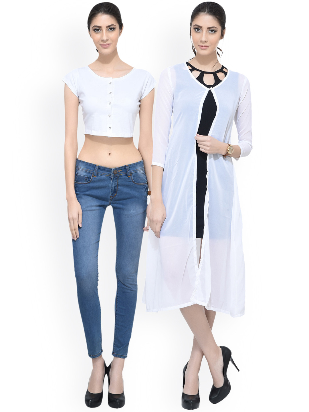 

SCORPIOUS Women Pack of Shrug & Top, White