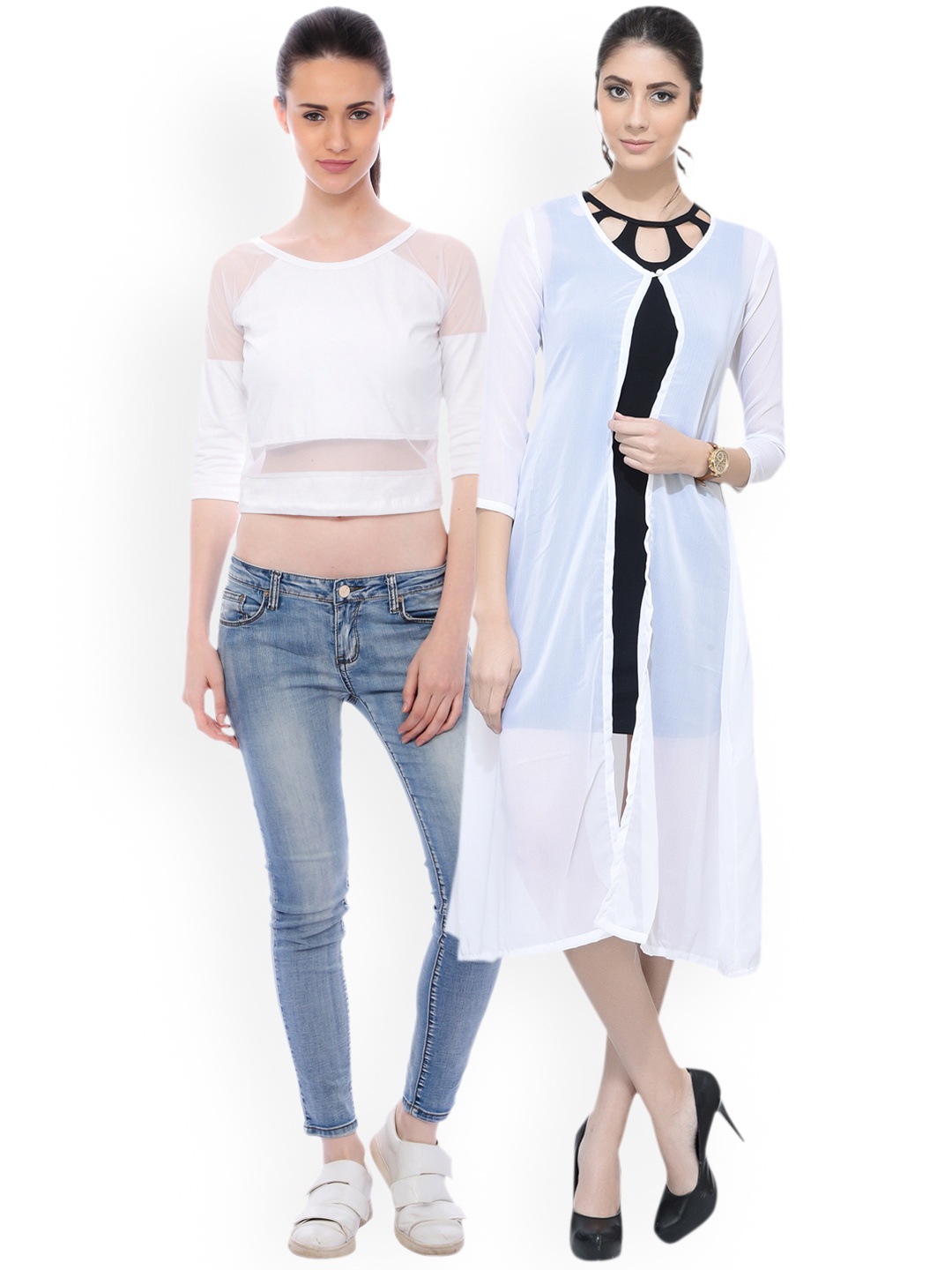 

SCORPIOUS Women Pack of Shrug & Top, White