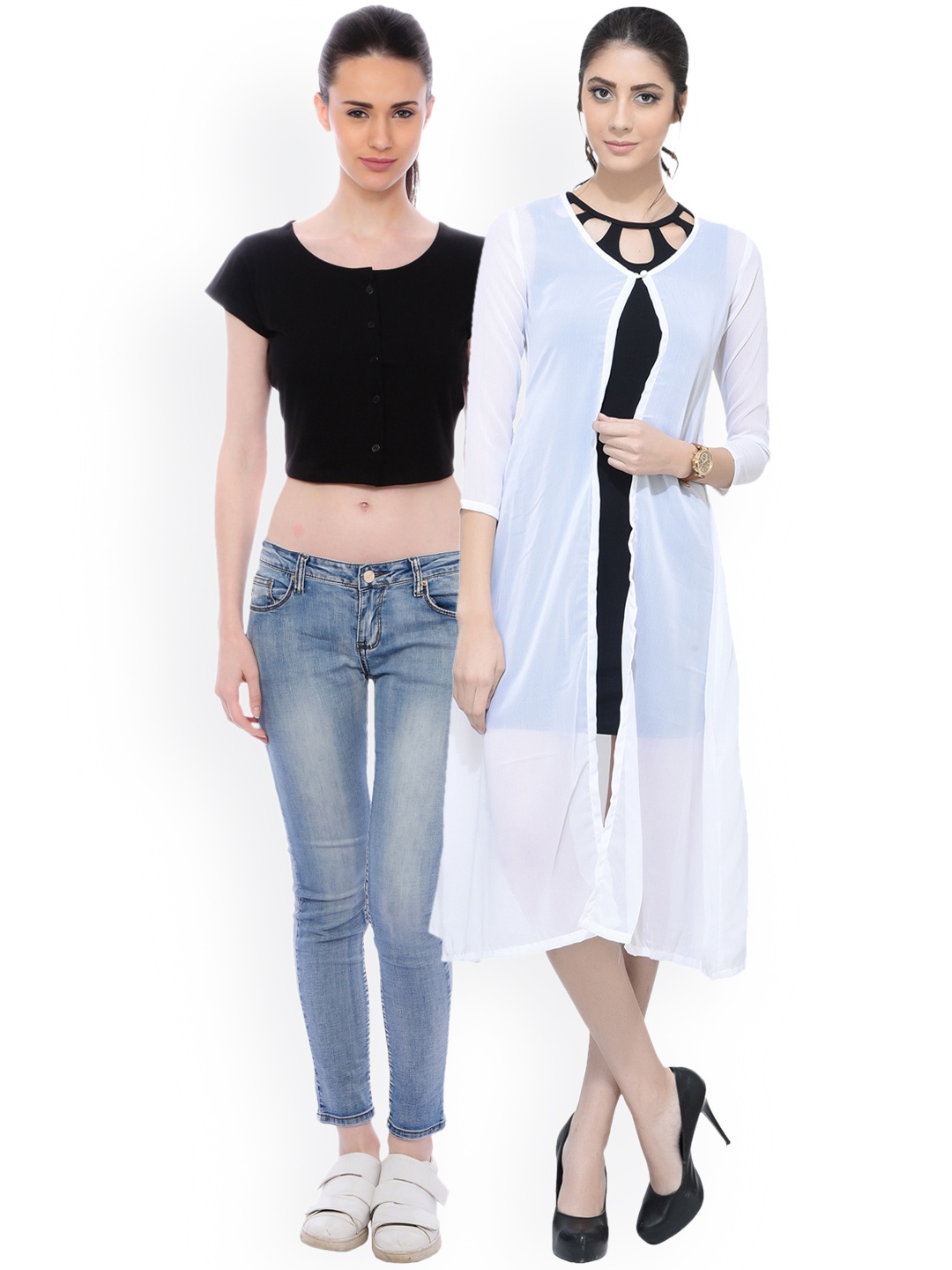 

SCORPIOUS Women Pack of Shrug & Top, White