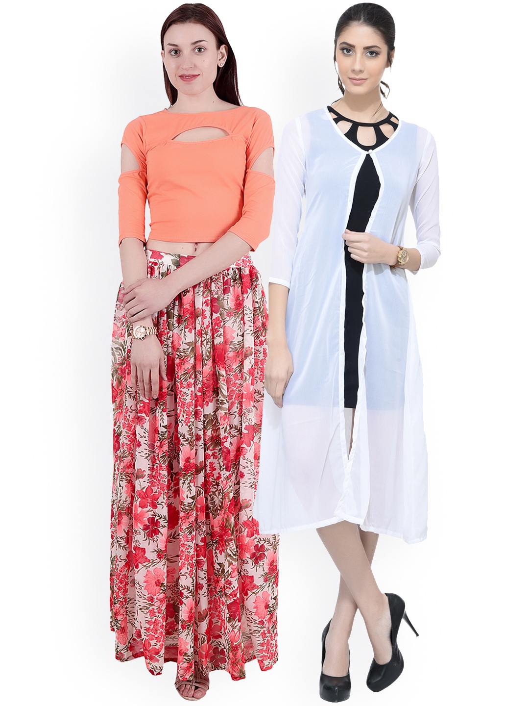 

SCORPIOUS Women Pack of Shrug & Top, White
