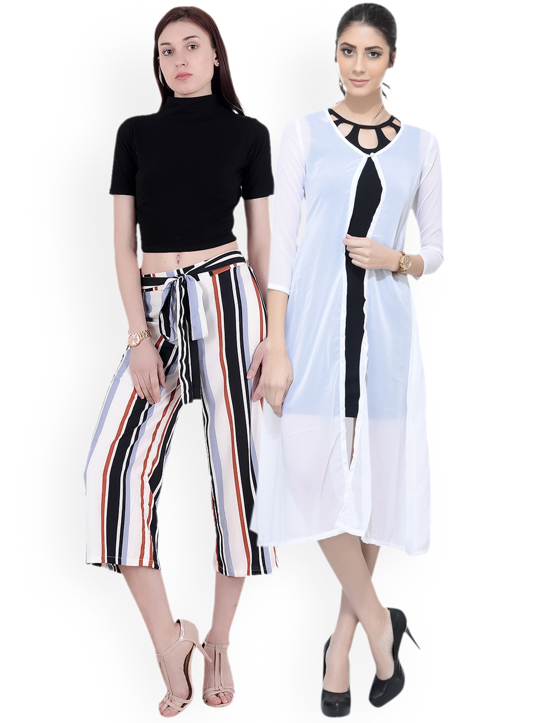 

SCORPIOUS Women Pack of Shrug & Top, White