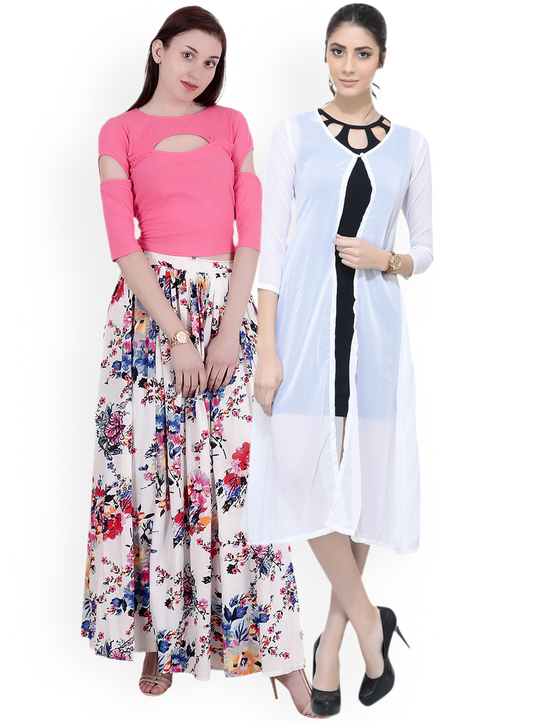 

SCORPIOUS Women Pack of Shrug & Top, White