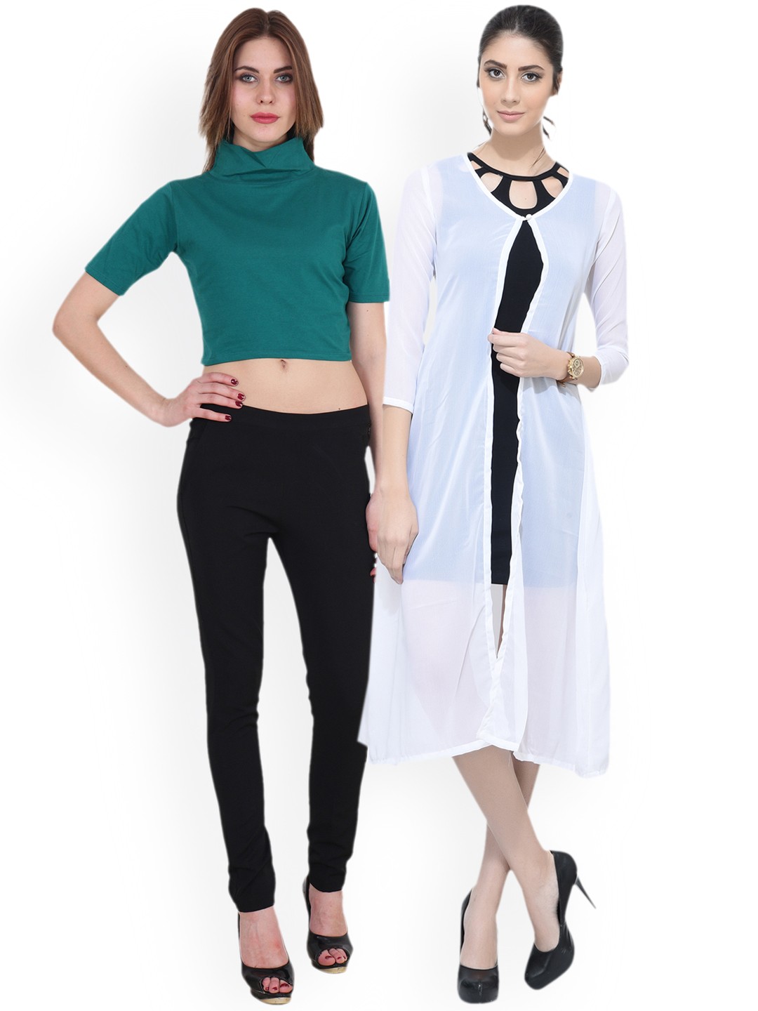 

SCORPIOUS Women Pack of Shrug & Top, White