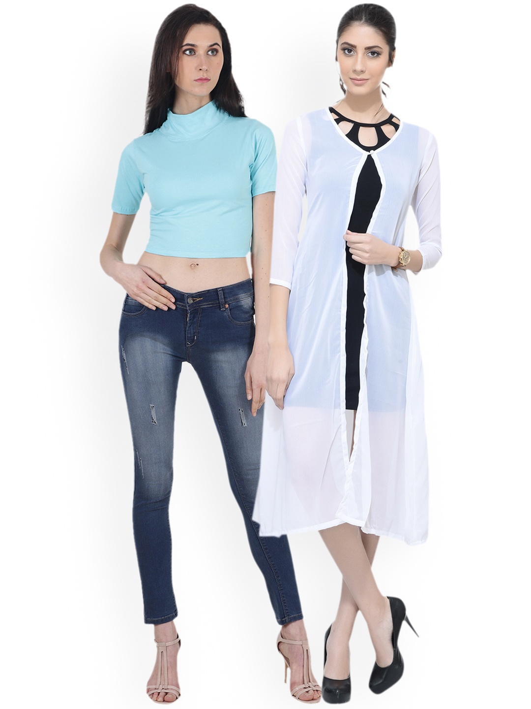

SCORPIOUS Women Pack of Shrug & Top, White