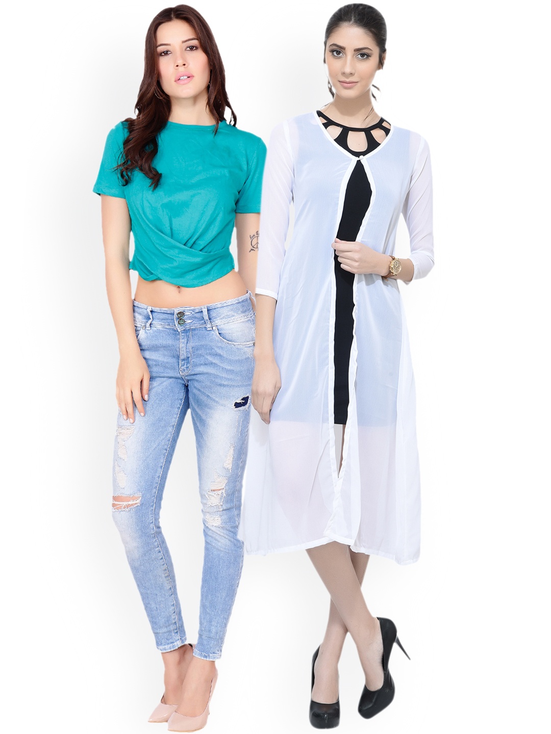 

SCORPIOUS Women Pack of Shrug & Top, White