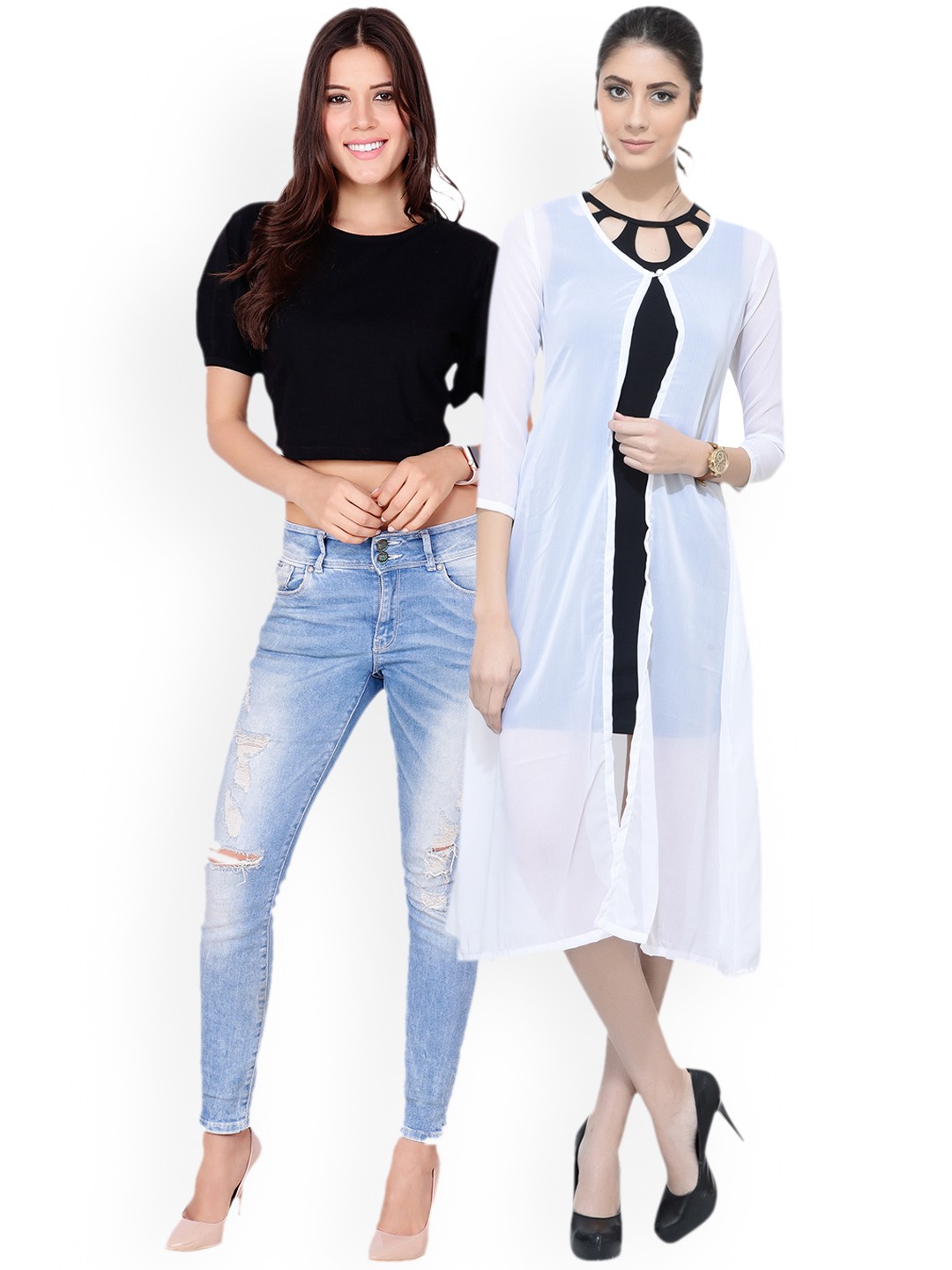 

SCORPIOUS Women Pack of Shrug & Top, White