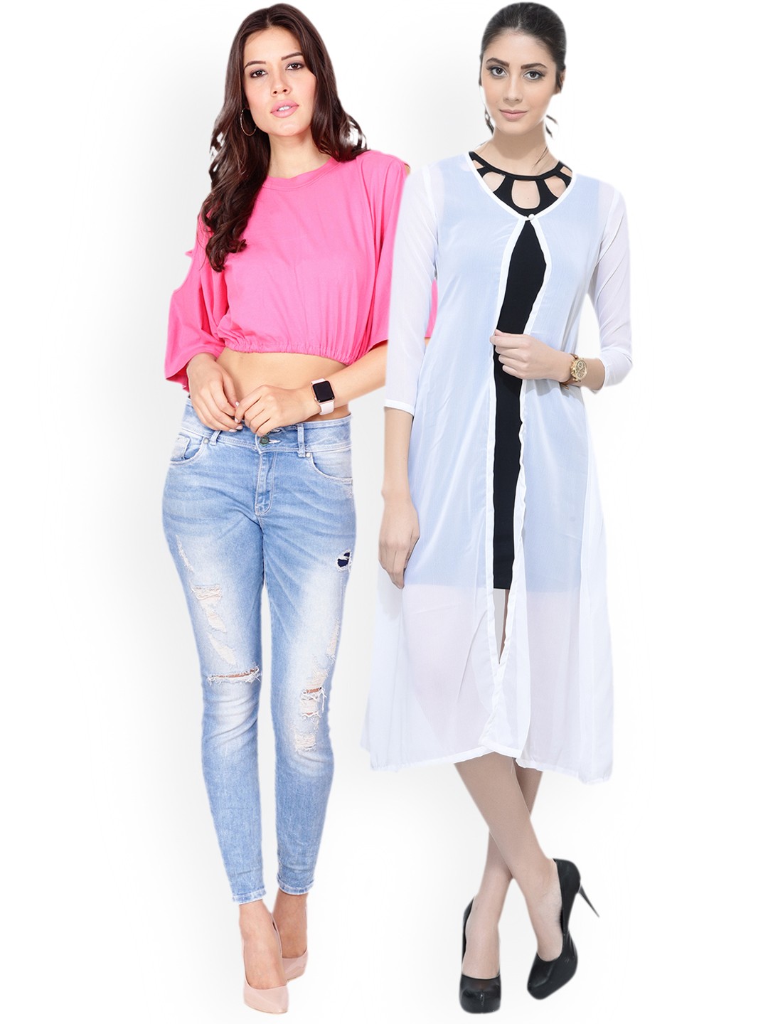 

SCORPIOUS Women Pack of Shrug & Top, White